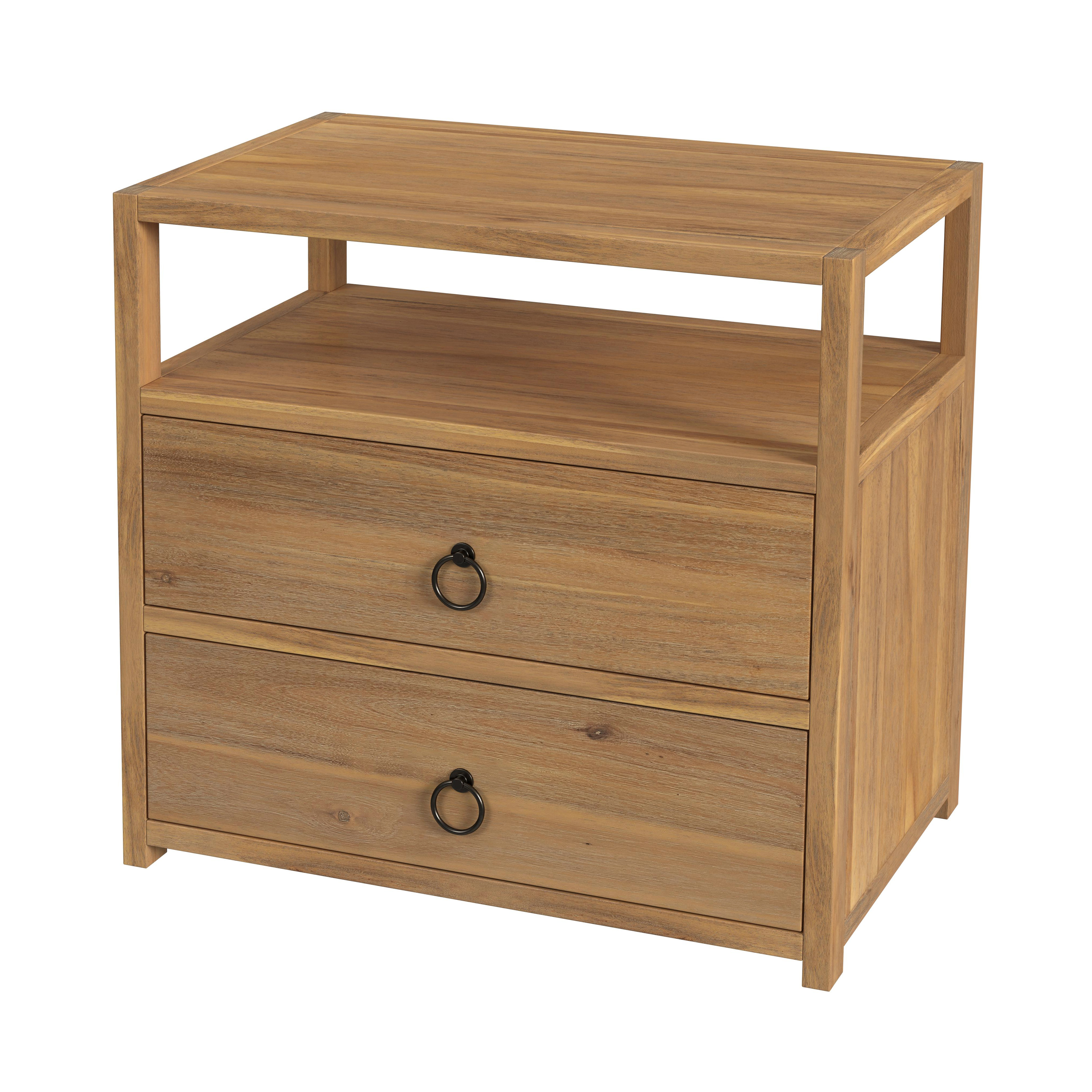 Butler Specialty Lark Light Brown 2 Drawer Wide Nightstand