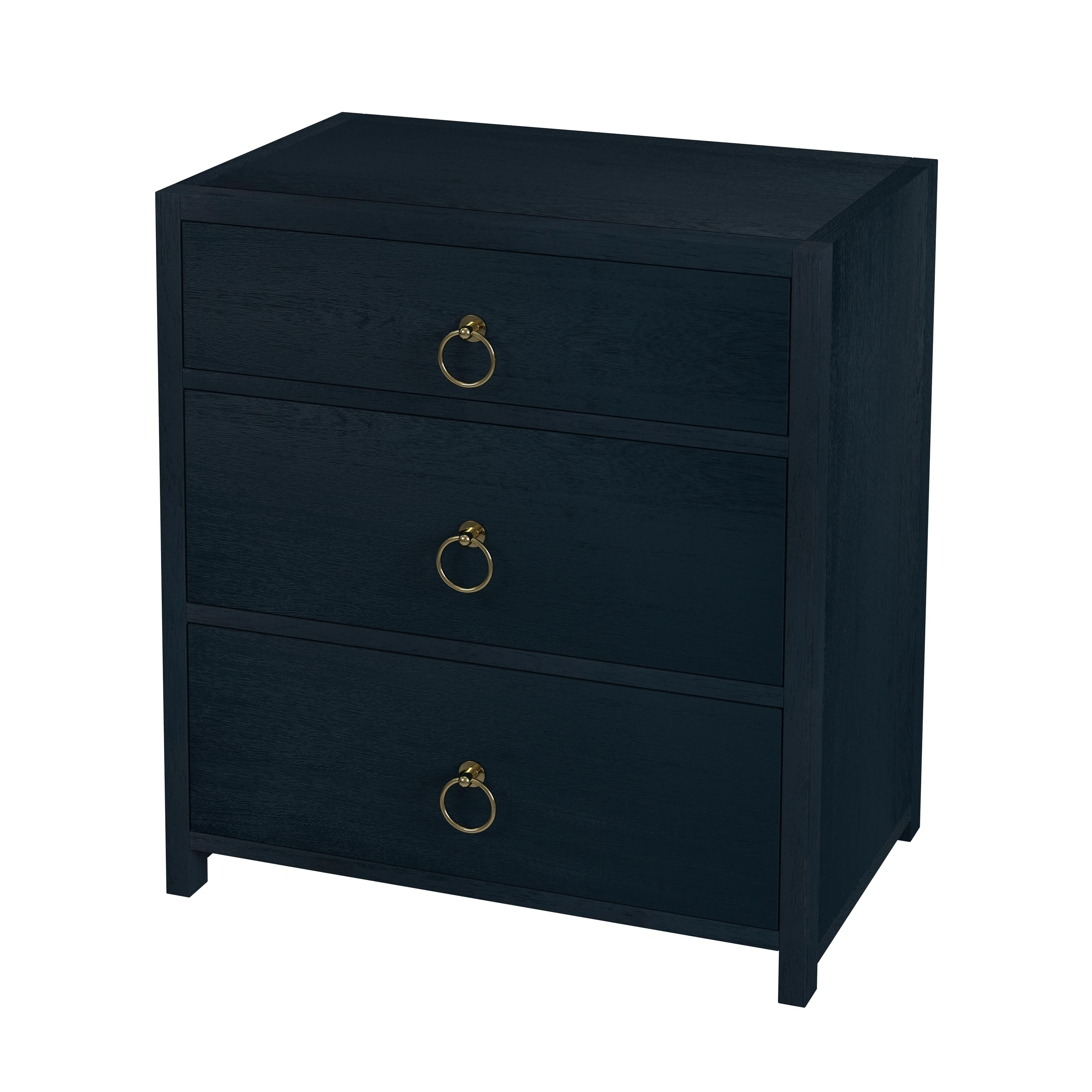 Butler Specialty Lark Navy Blue 3 Drawer Nightstand