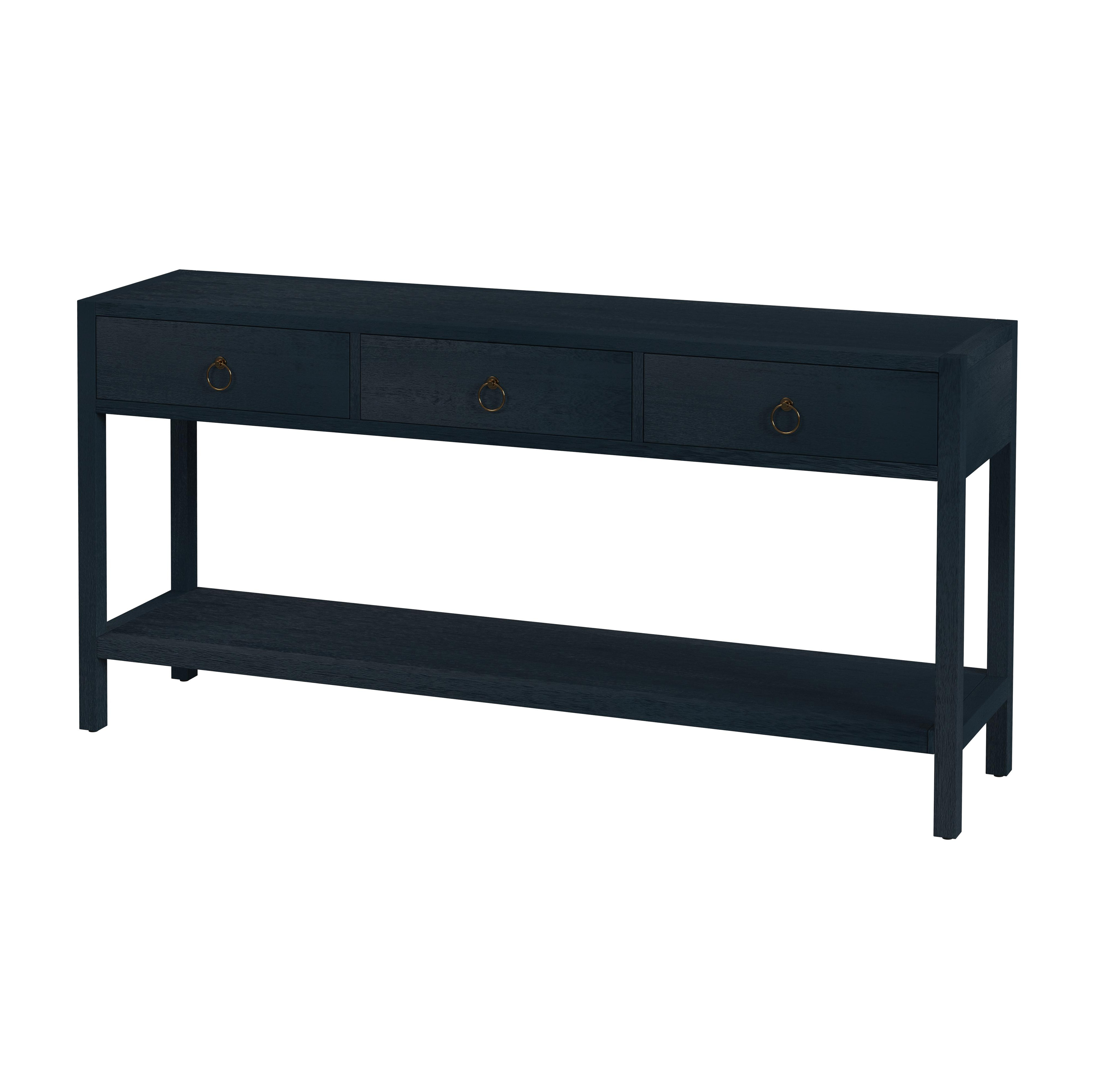 Butler Specialty Lark Navy Blue 3 Drawer Console Table