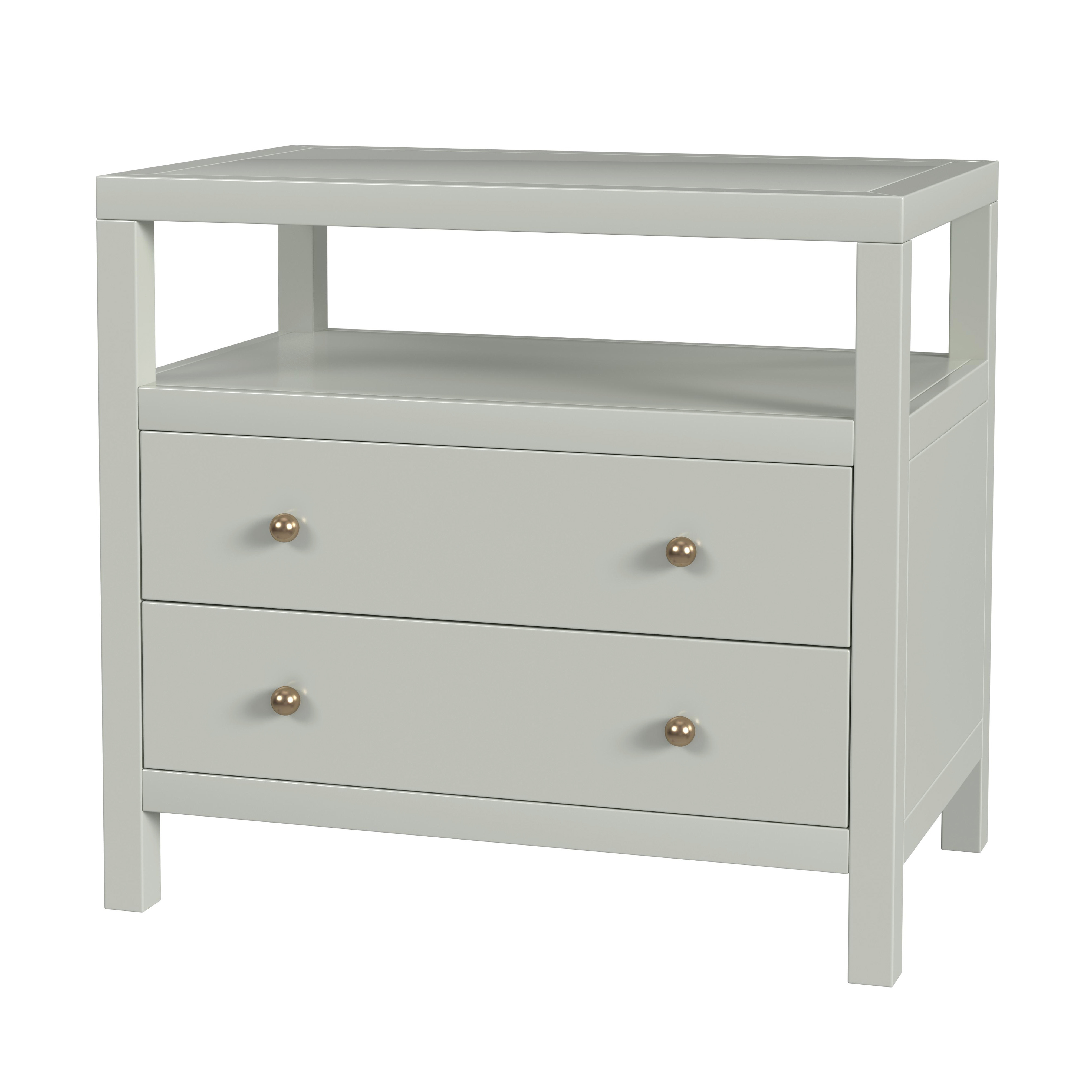 Butler Specialty Nora Green 2 Drawers Wide Nightstand with Open Shelf