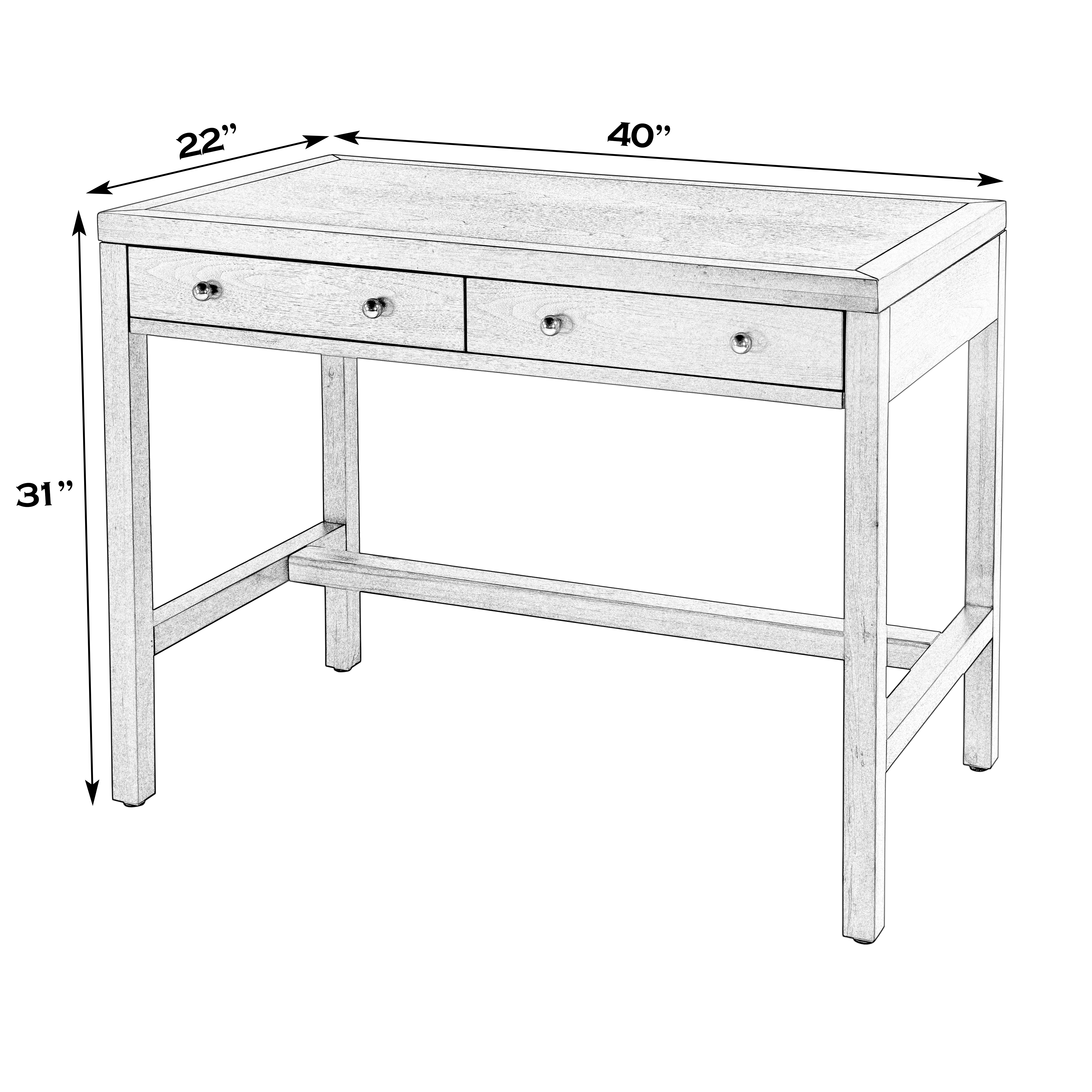 Butler Specialty Nora Light Brown 2 Drawer Writing Desk