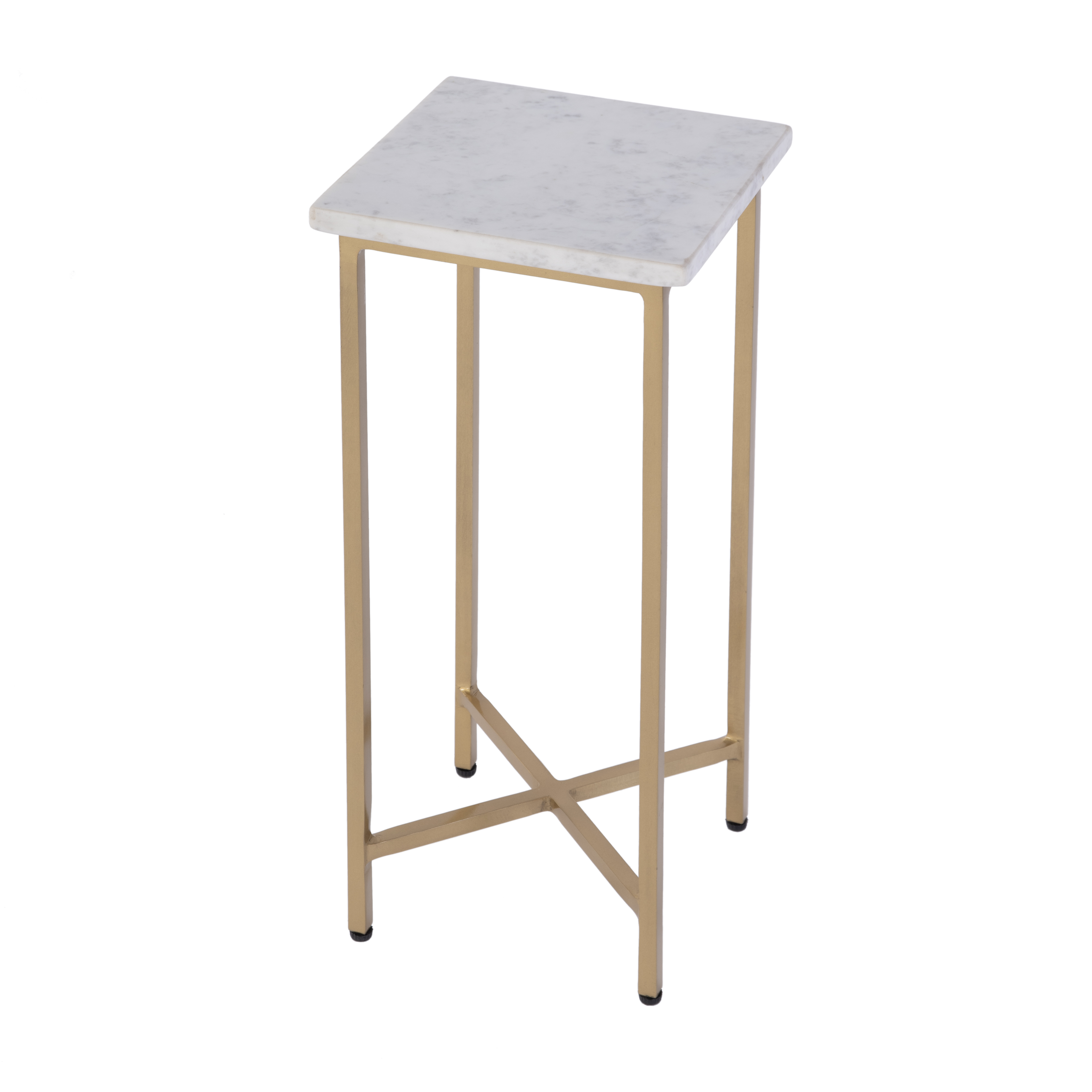 Butler Specialty Paulina White Antique Gold Square End Table
