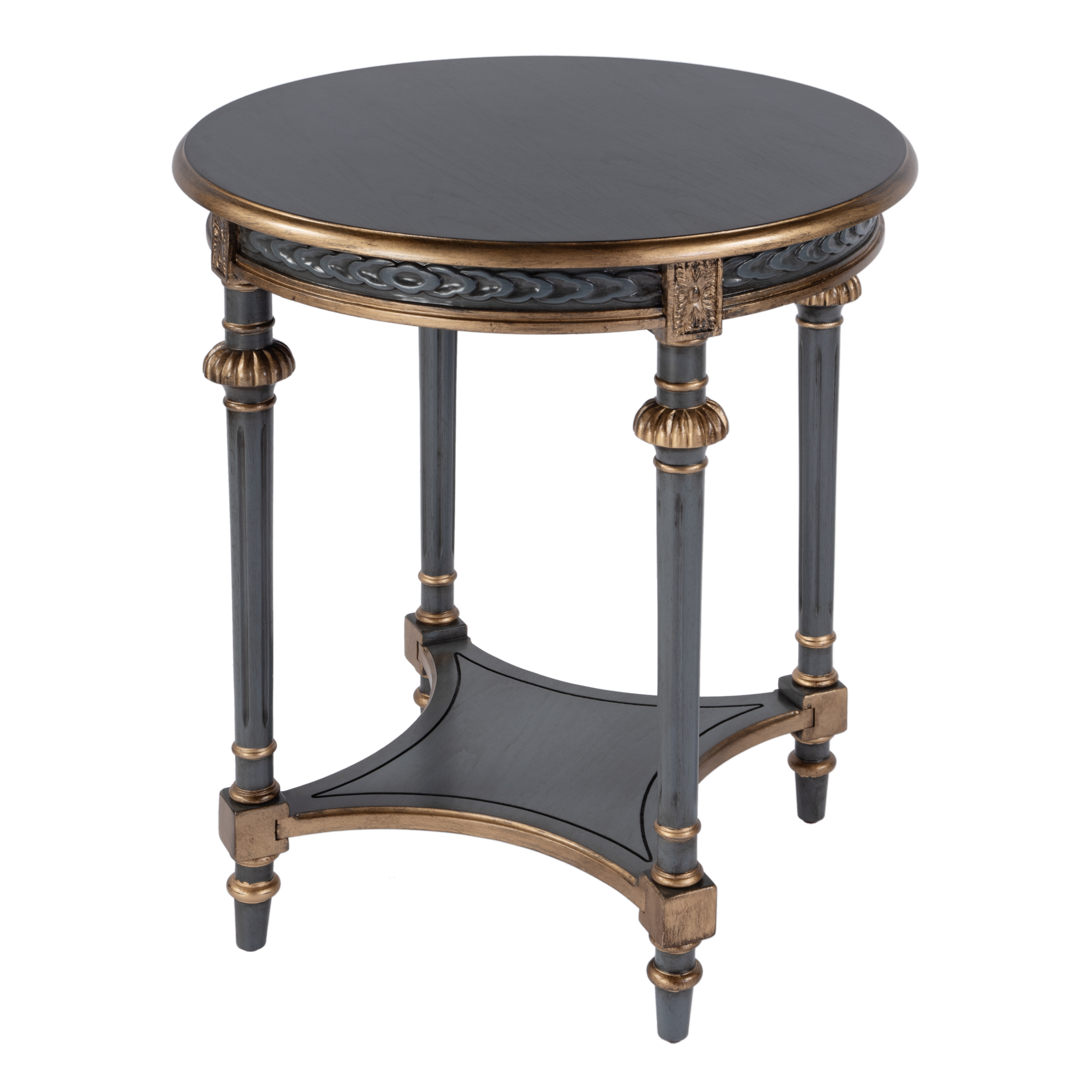 Butler Specialty Hellinger Pastel Blue Round End Table with Open Shelf