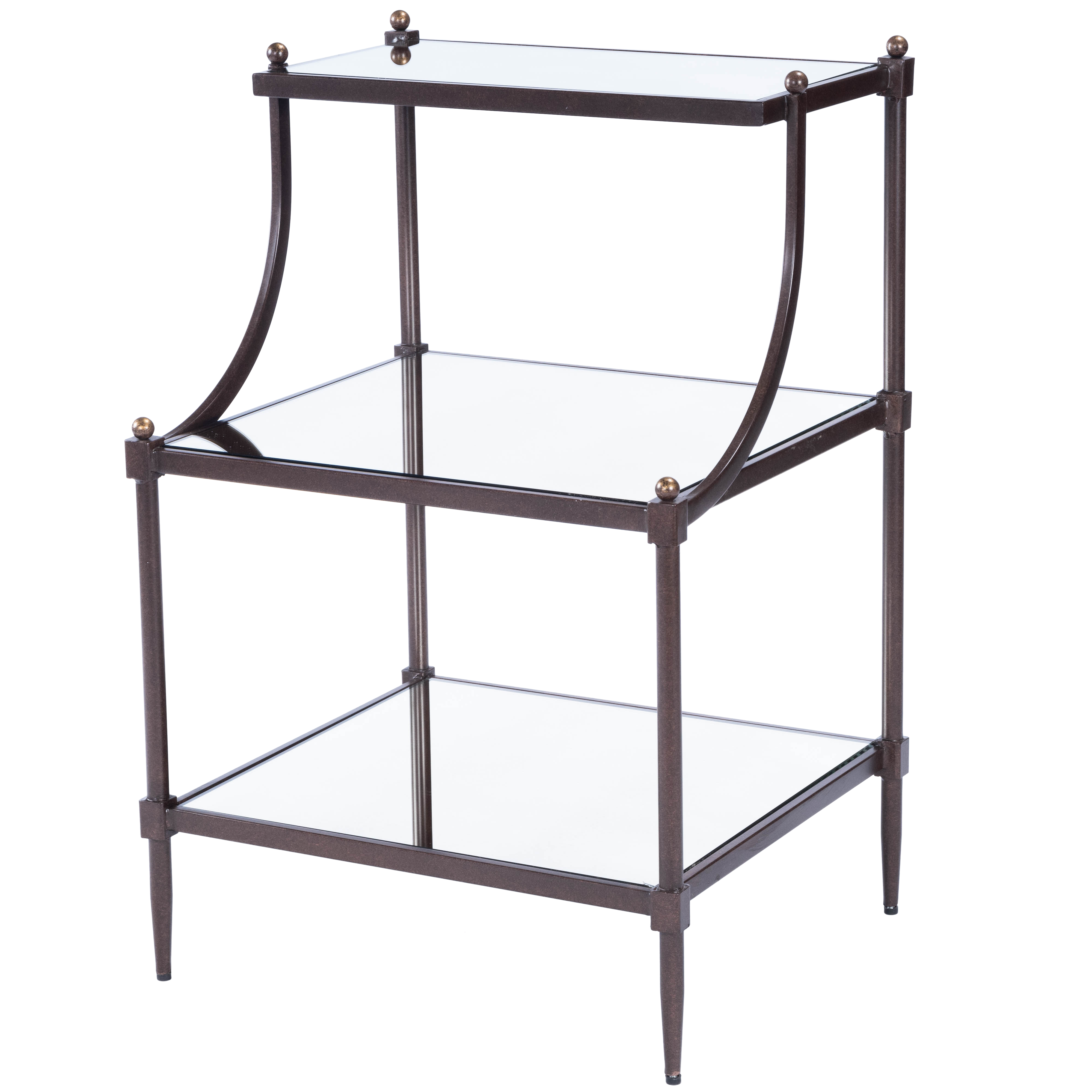 Butler Specialty Peninsula Bronze Mirrored Side Table