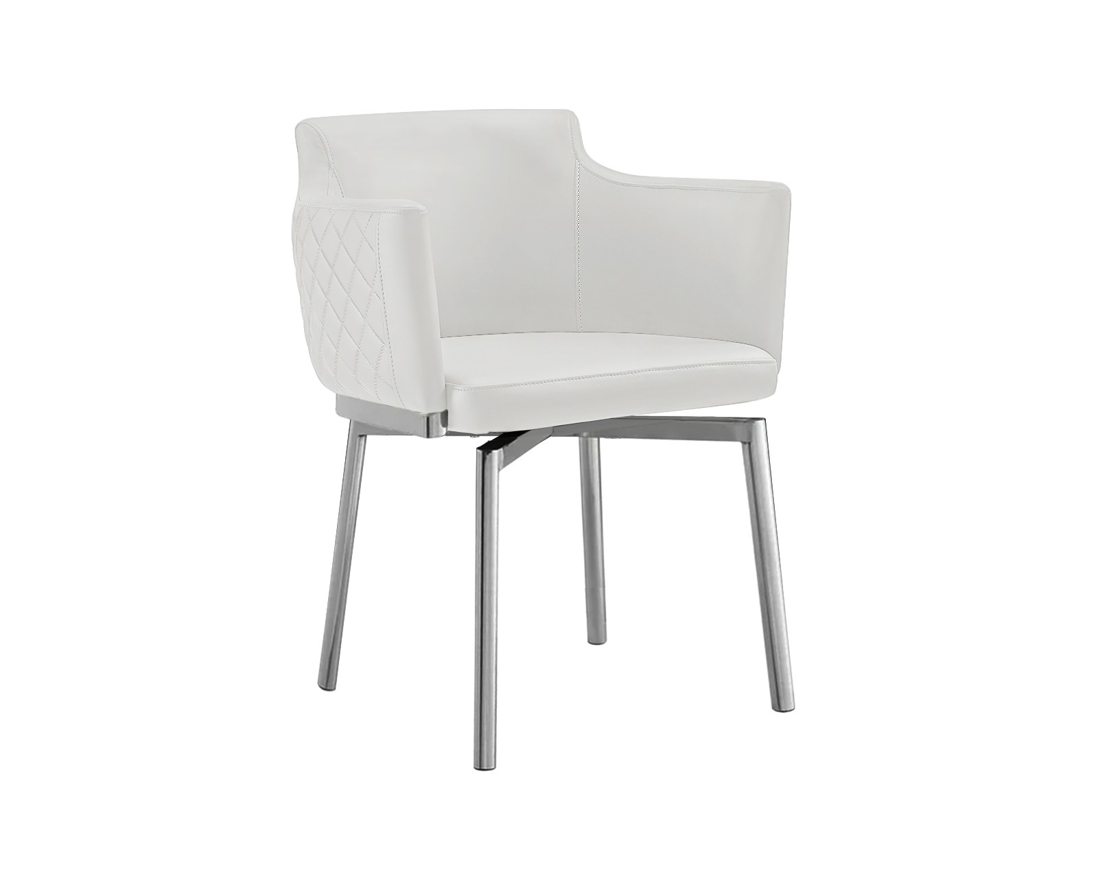 Casabianca Suzzie White Swivel Dining Arm Chair