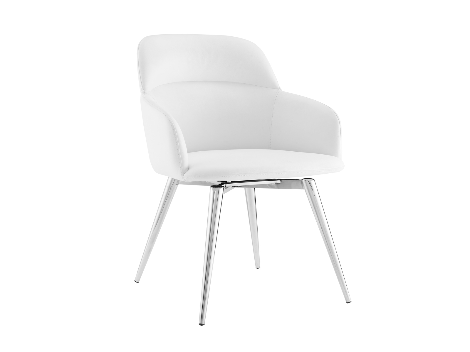 Casabianca Pirouette White Leather Swivel Dining Chair