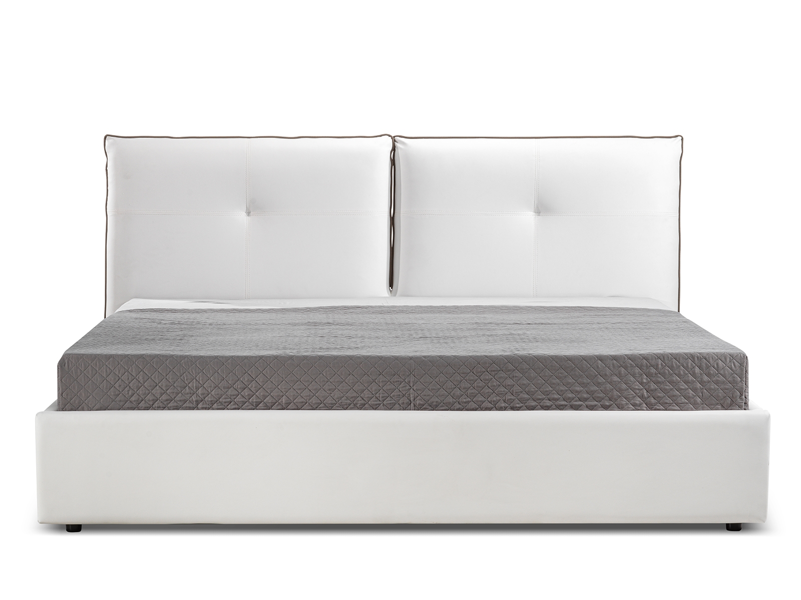 Casabianca Aria White Leather King Storage Bed