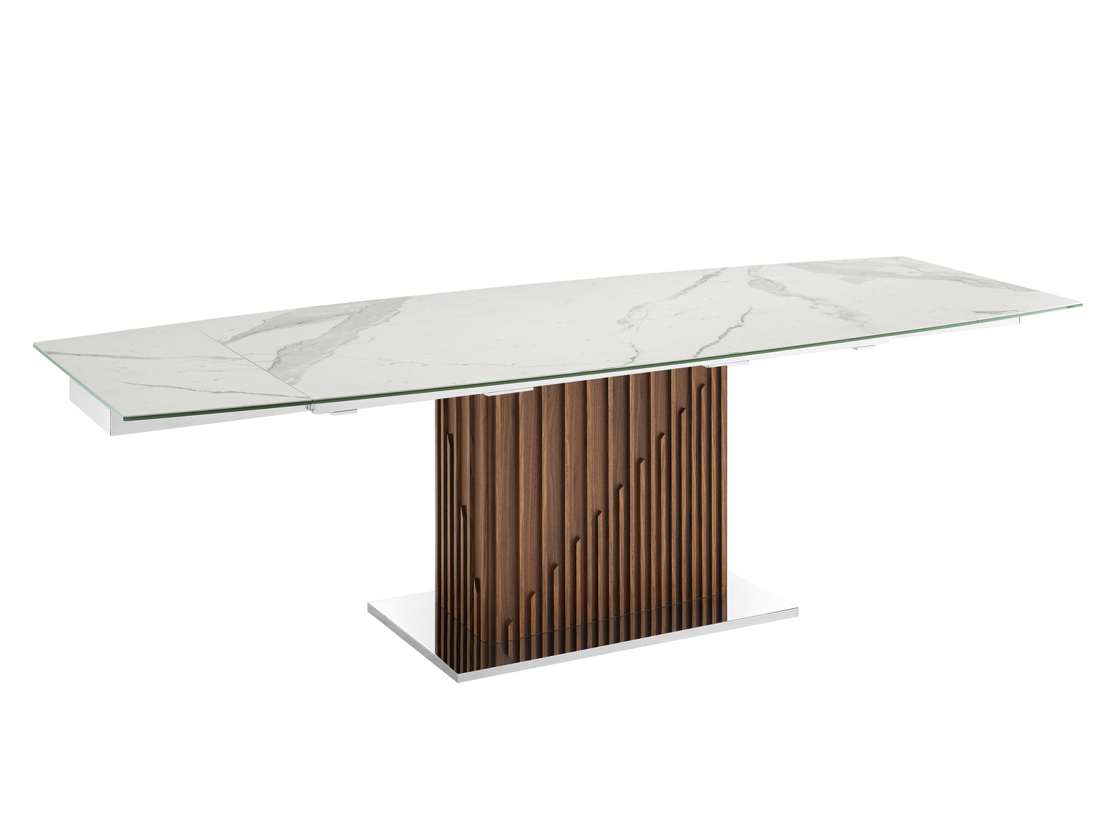 Casabianca Moon Walnut White Motorized Dining Table