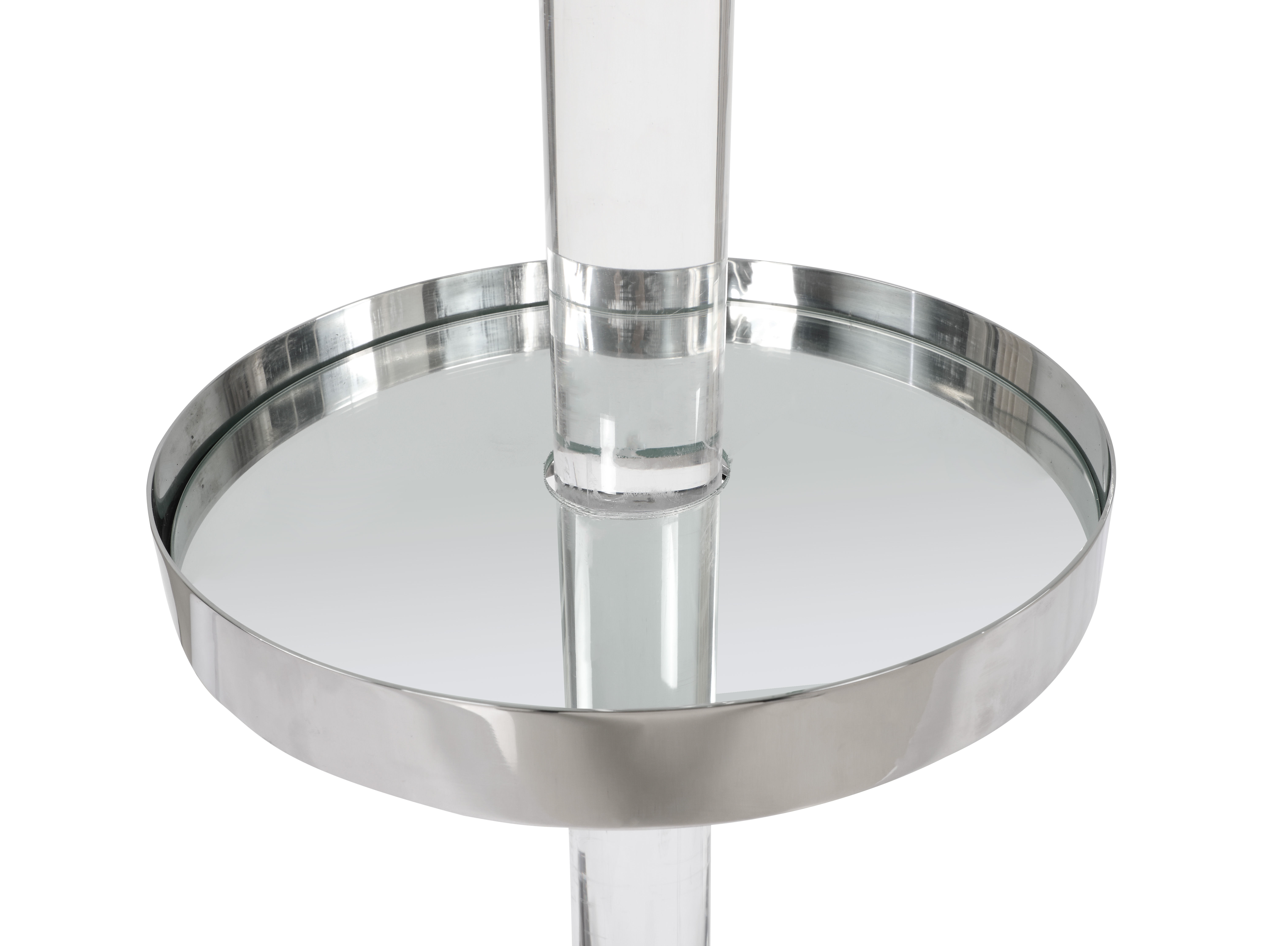 Acrylic Pedestal w/ Adjustable Mirror Shelf