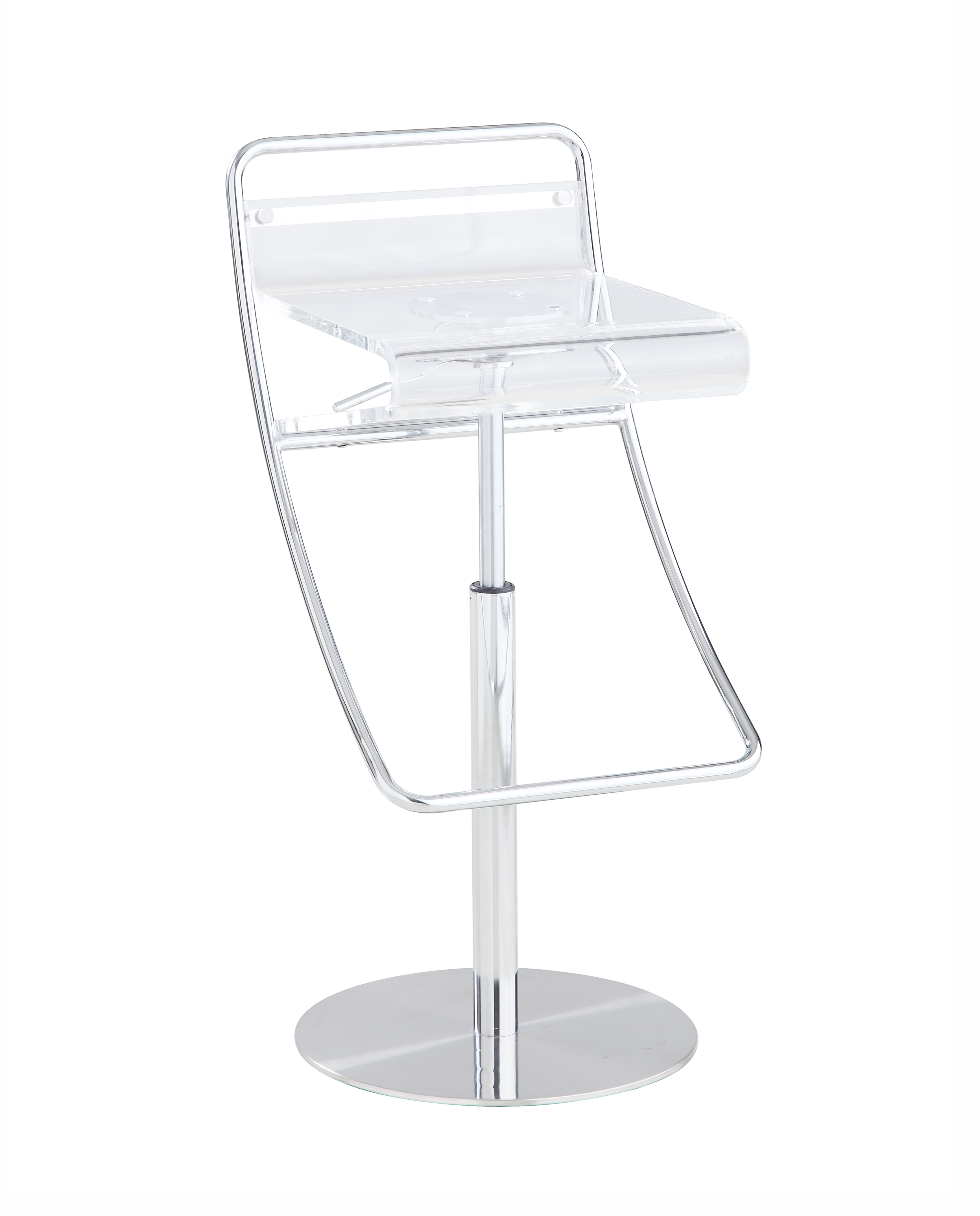 Chintaly Imports Clear Acrylic Adjustable Height Stool