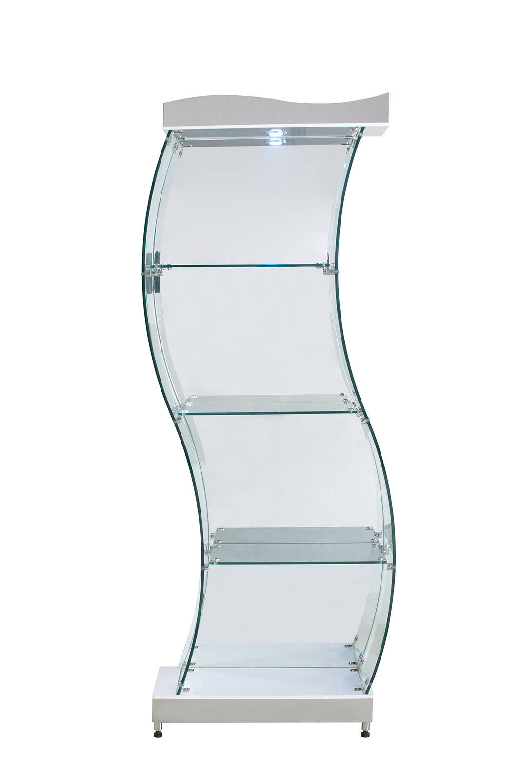 Chintaly Imports Clear White S Shaped Glass Curio
