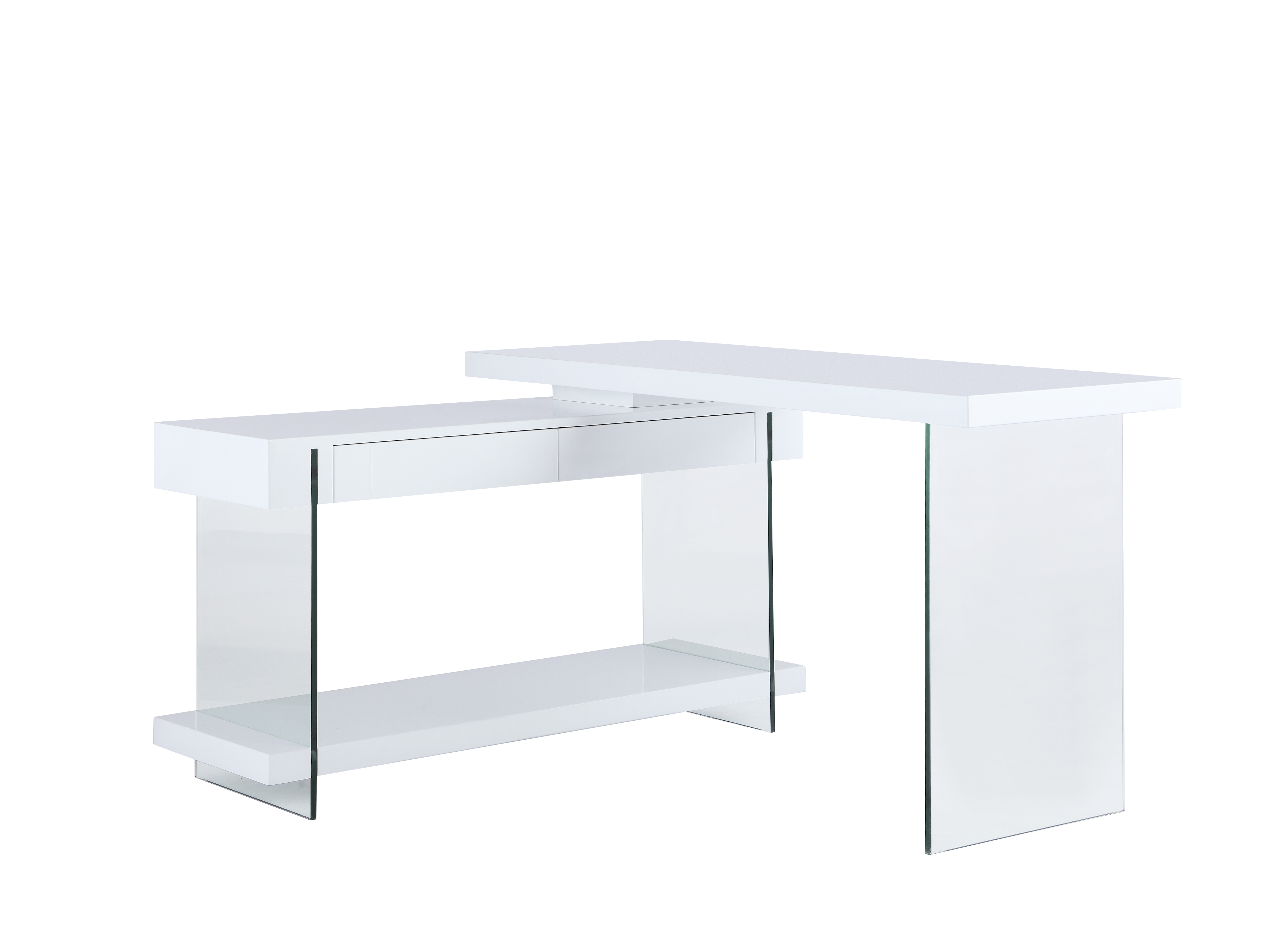 Chintaly Imports White Gloss Rotatable Desk