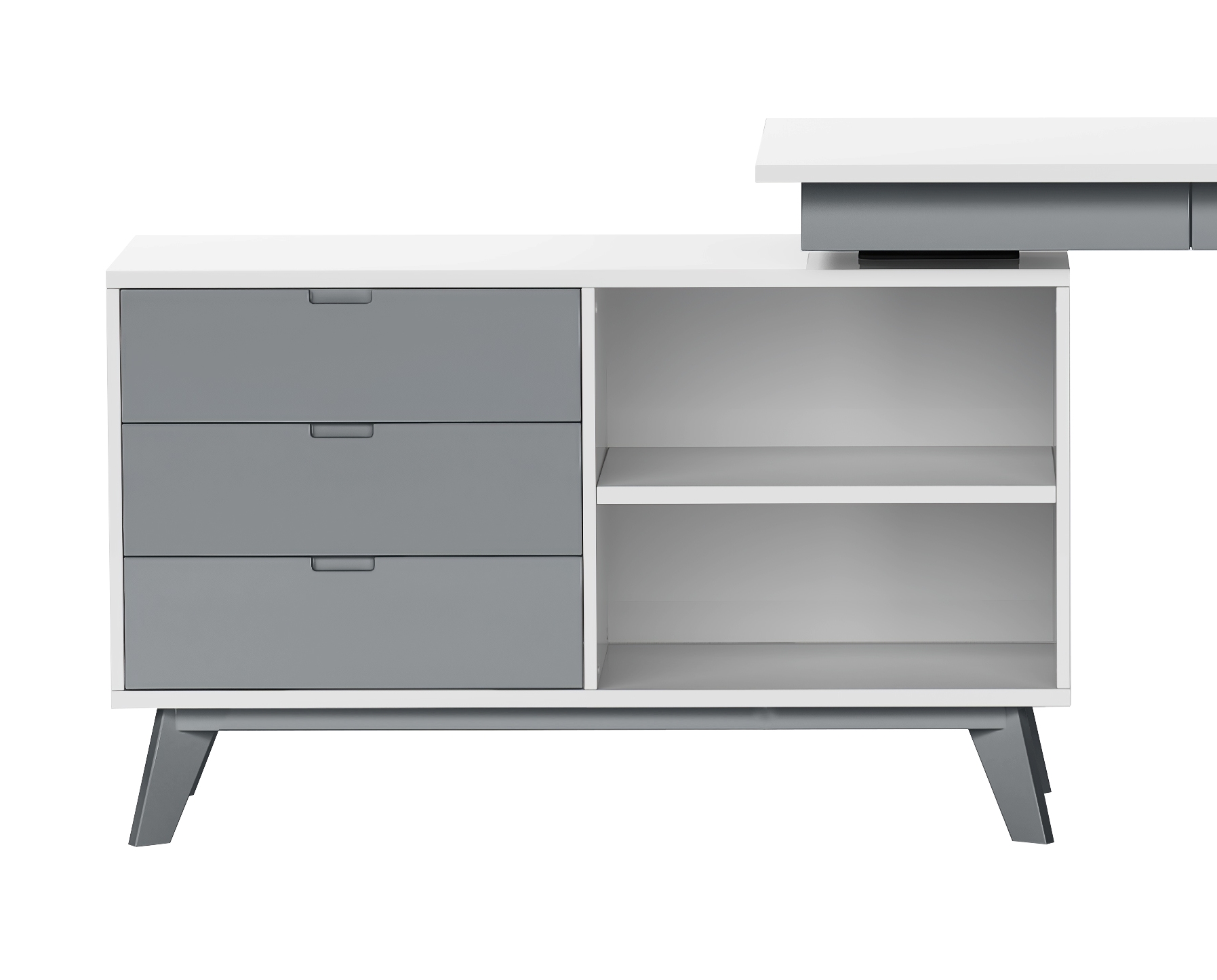 Modern 2-Tone Rotating Wooden 3-Drawer Cabinet