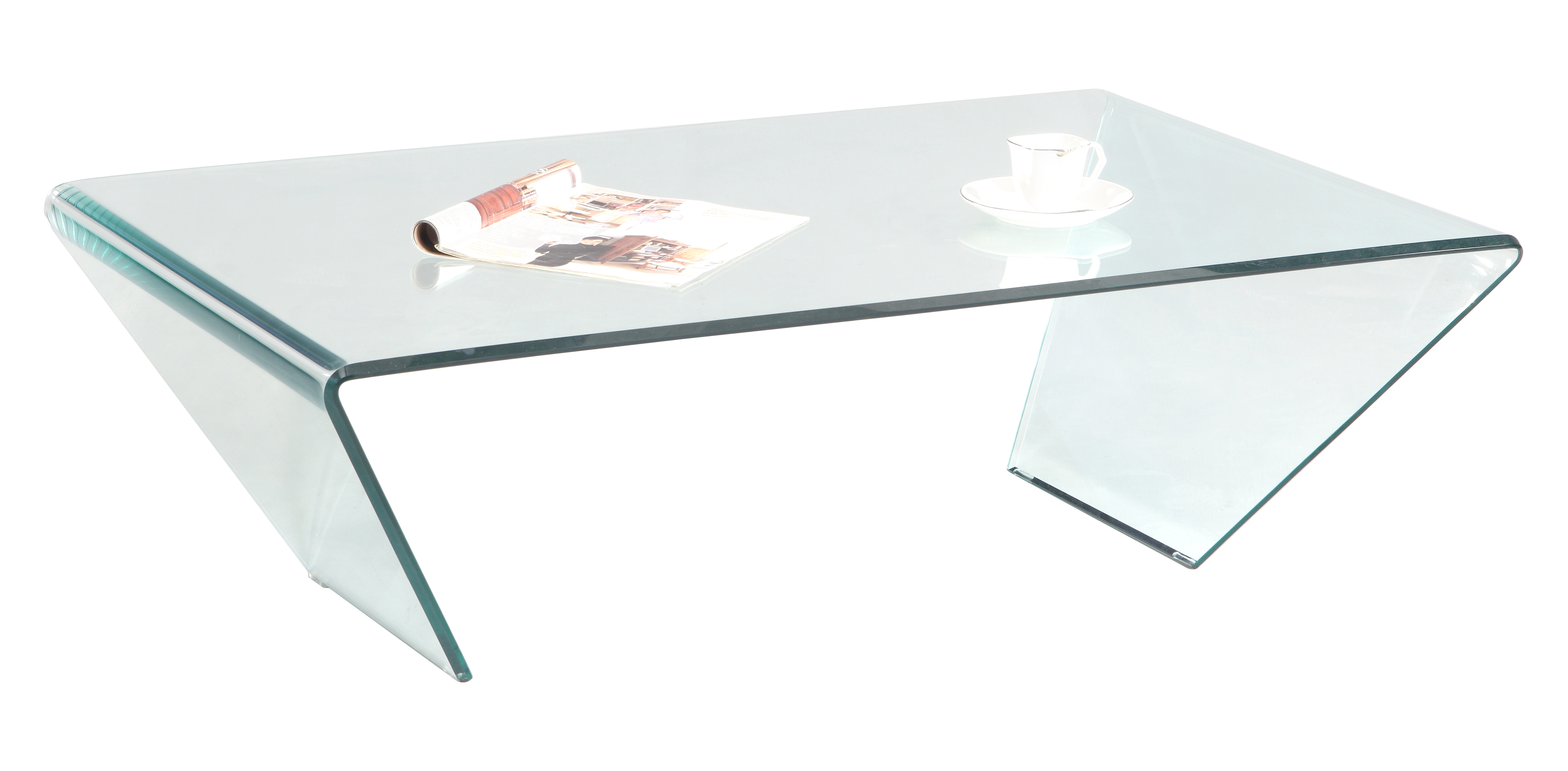 Chintaly Imports Clear Glass Rectangle Cocktail Table