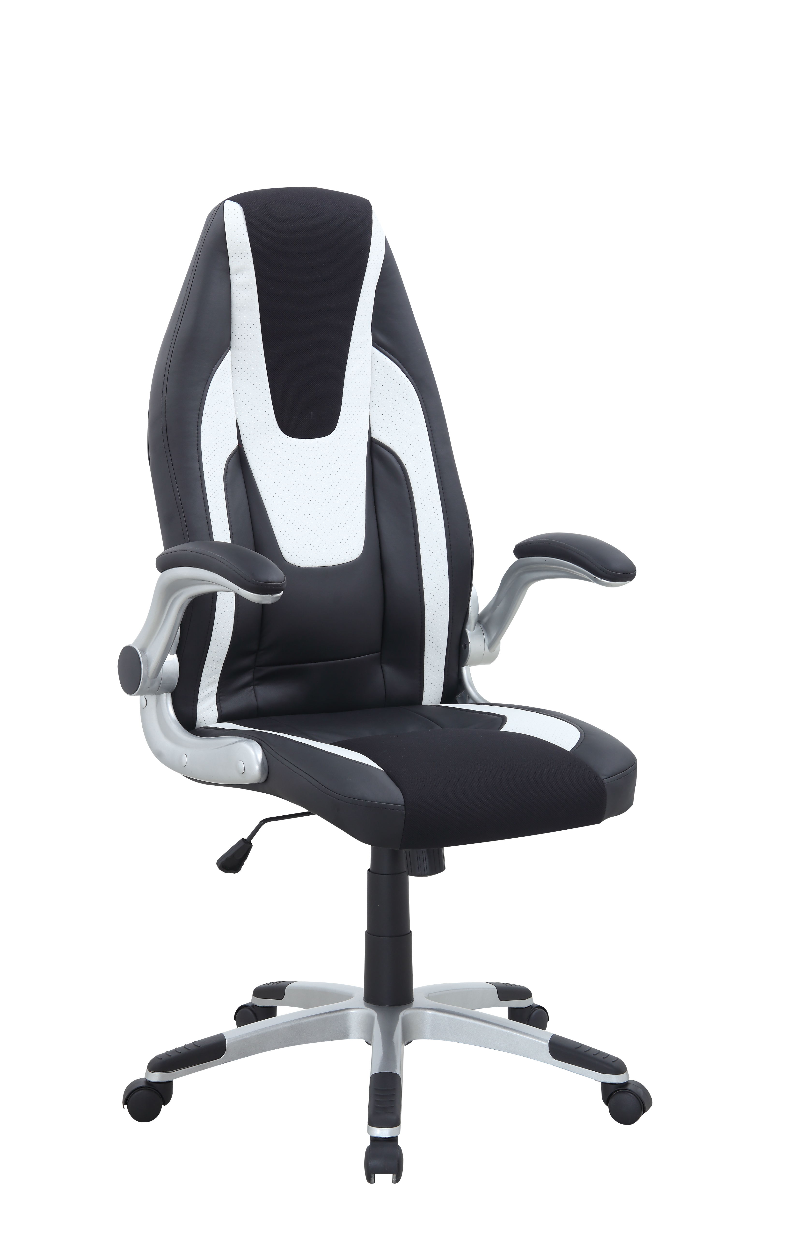 Chintaly Imports Black White Adjustable Computer Chair