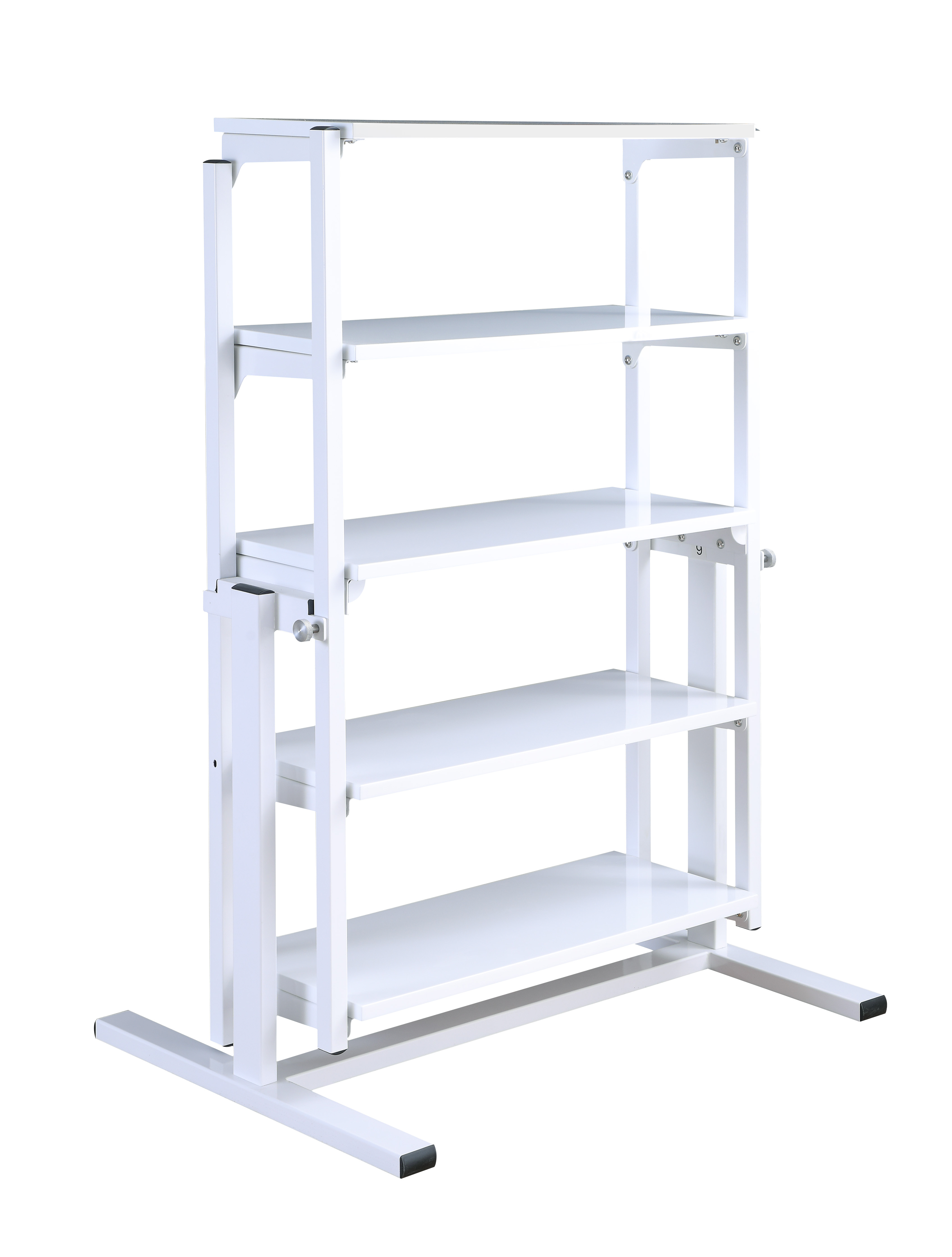 Chintaly Imports Gloss White 32 Inch Convertible Bookshelf and Dining Table