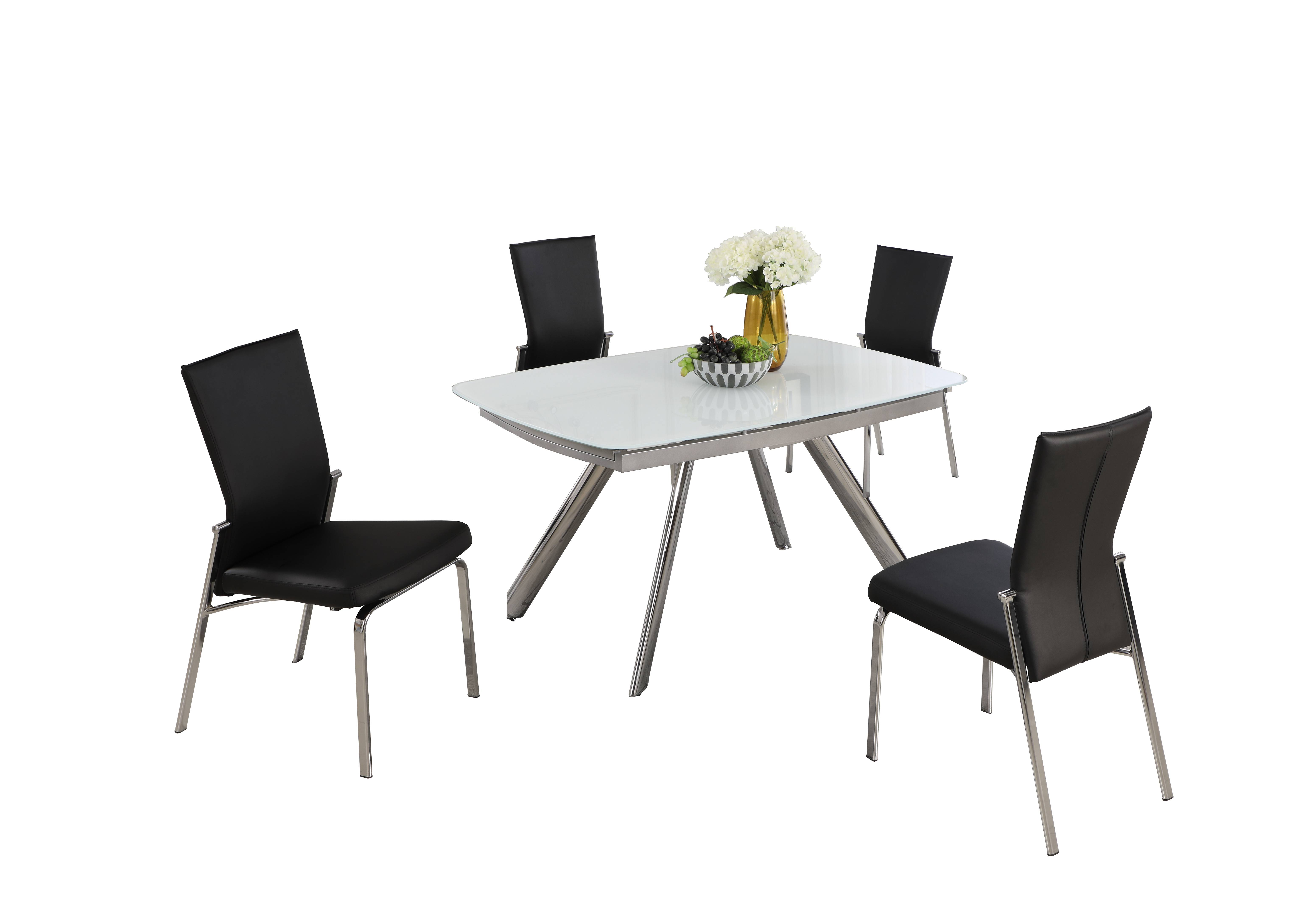 Chintaly Imports Alina Molly White Black 5pc Dining Room Set