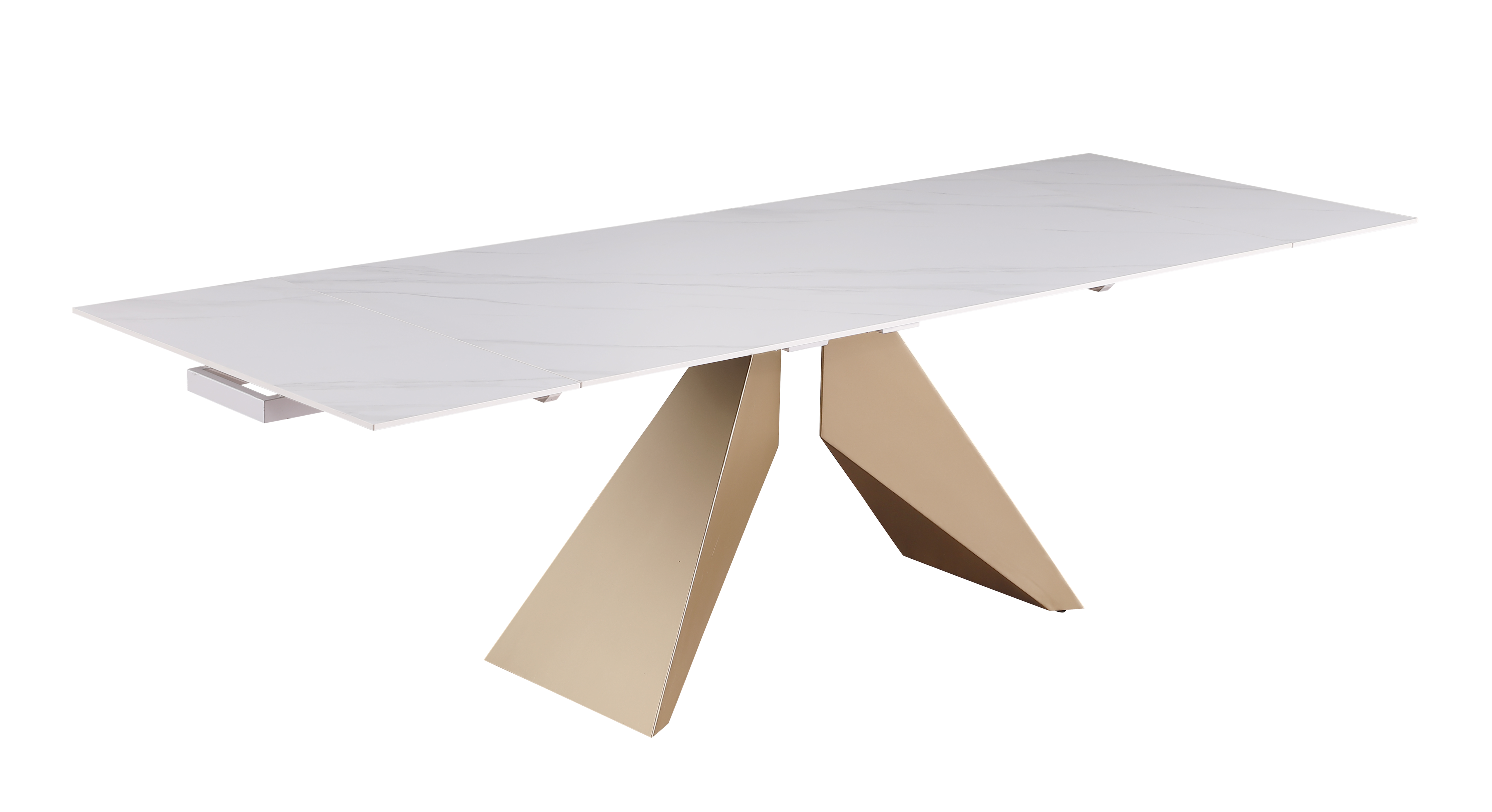 Chintaly Imports Amelia White Champagne Dining Table