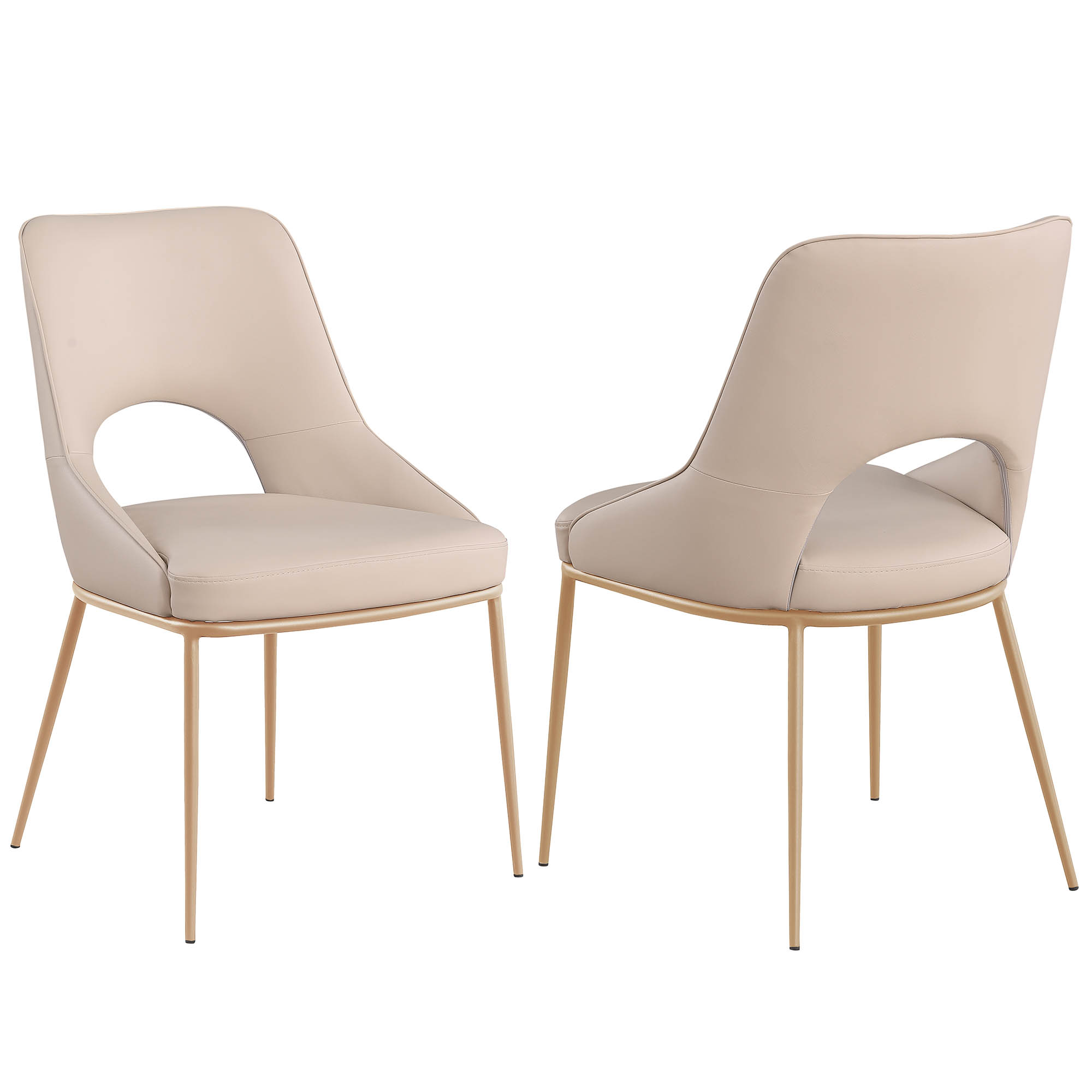 2 Chintaly Imports Amelia Beige Open Back Side Chairs
