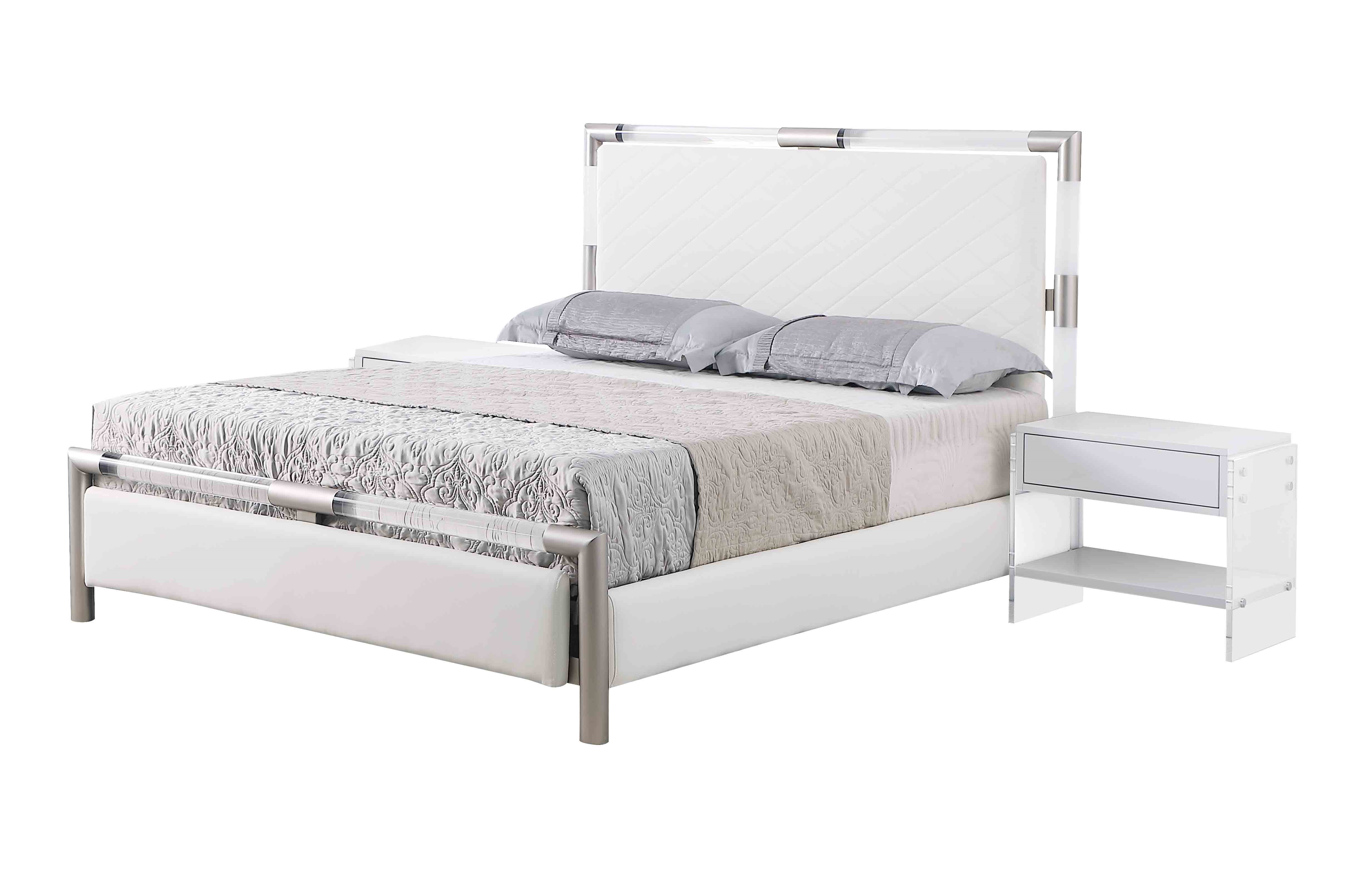 Chintaly Imports Barcelona White 2pc Bedroom Set With King Bed