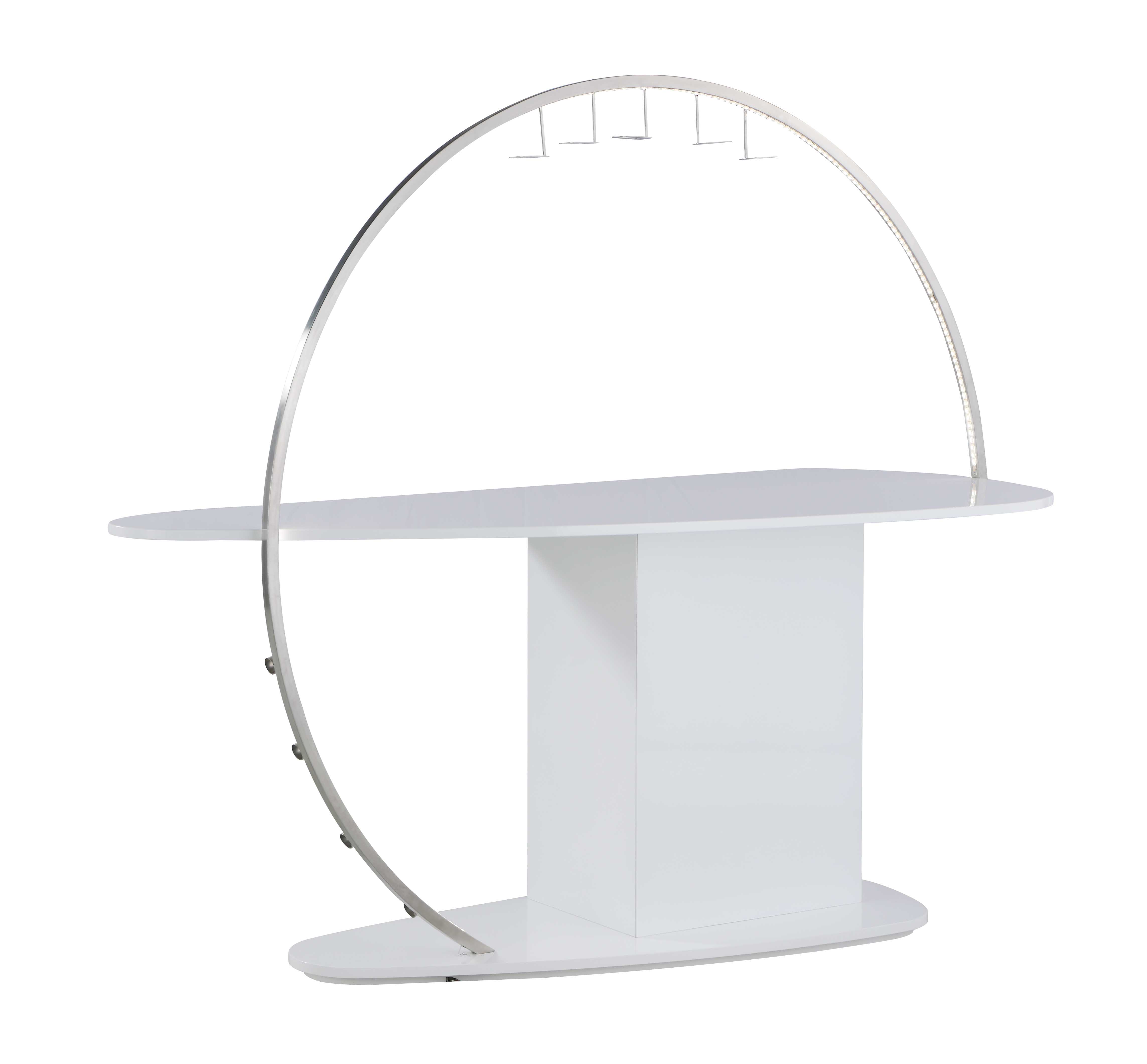 Chintaly Imports Bowery White Gloss Bar Table With Bottle Racks