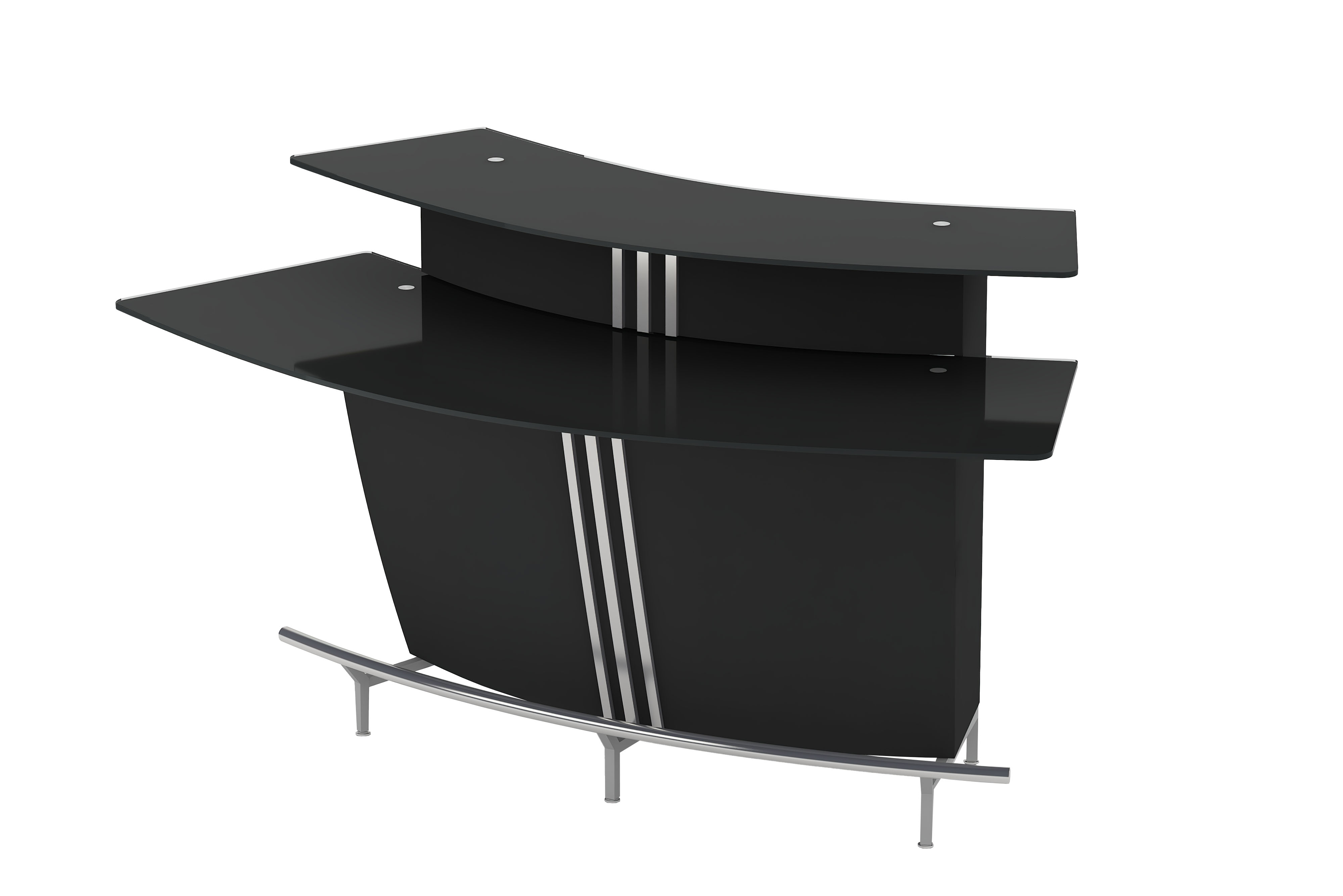 Chintaly Imports Broadway Black Silver Bar Table