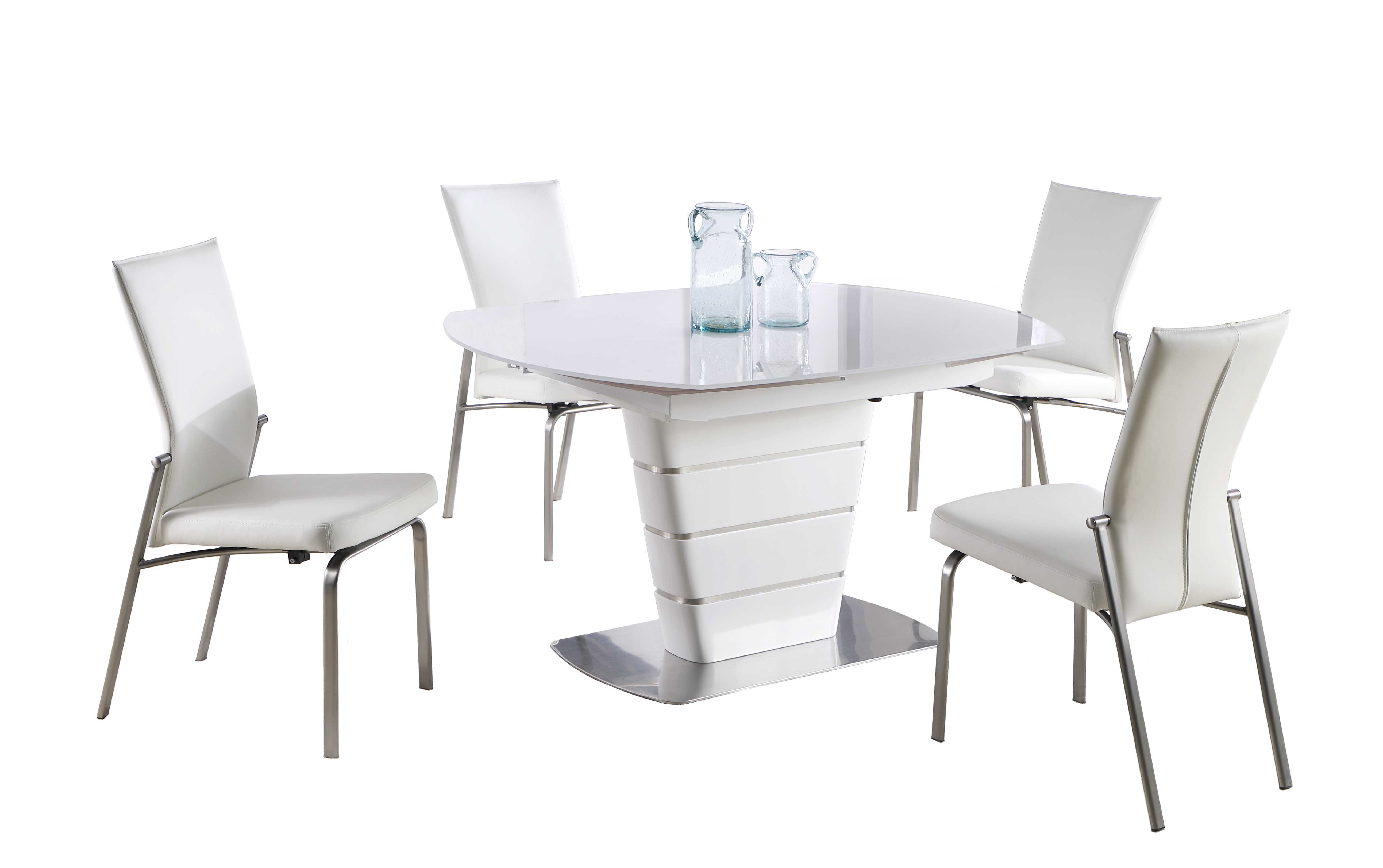 Chintaly Imports Charlotte Molly Gloss White 5pc Dining Room Set
