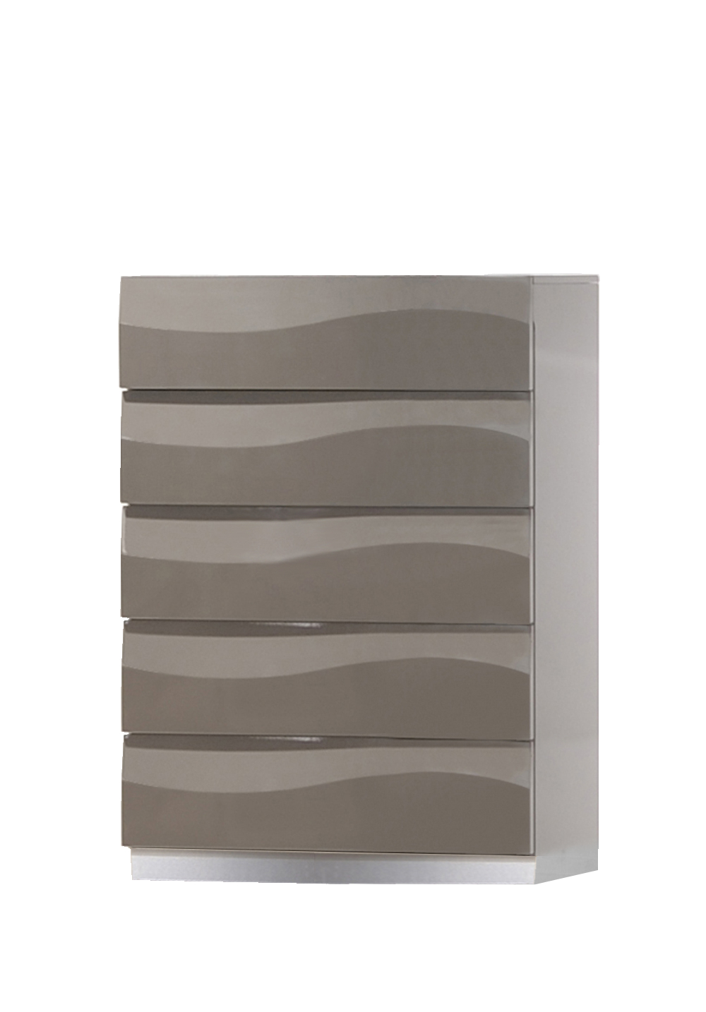 Chintaly Imports Delhi Gloss Grey 5 Drawer Chest