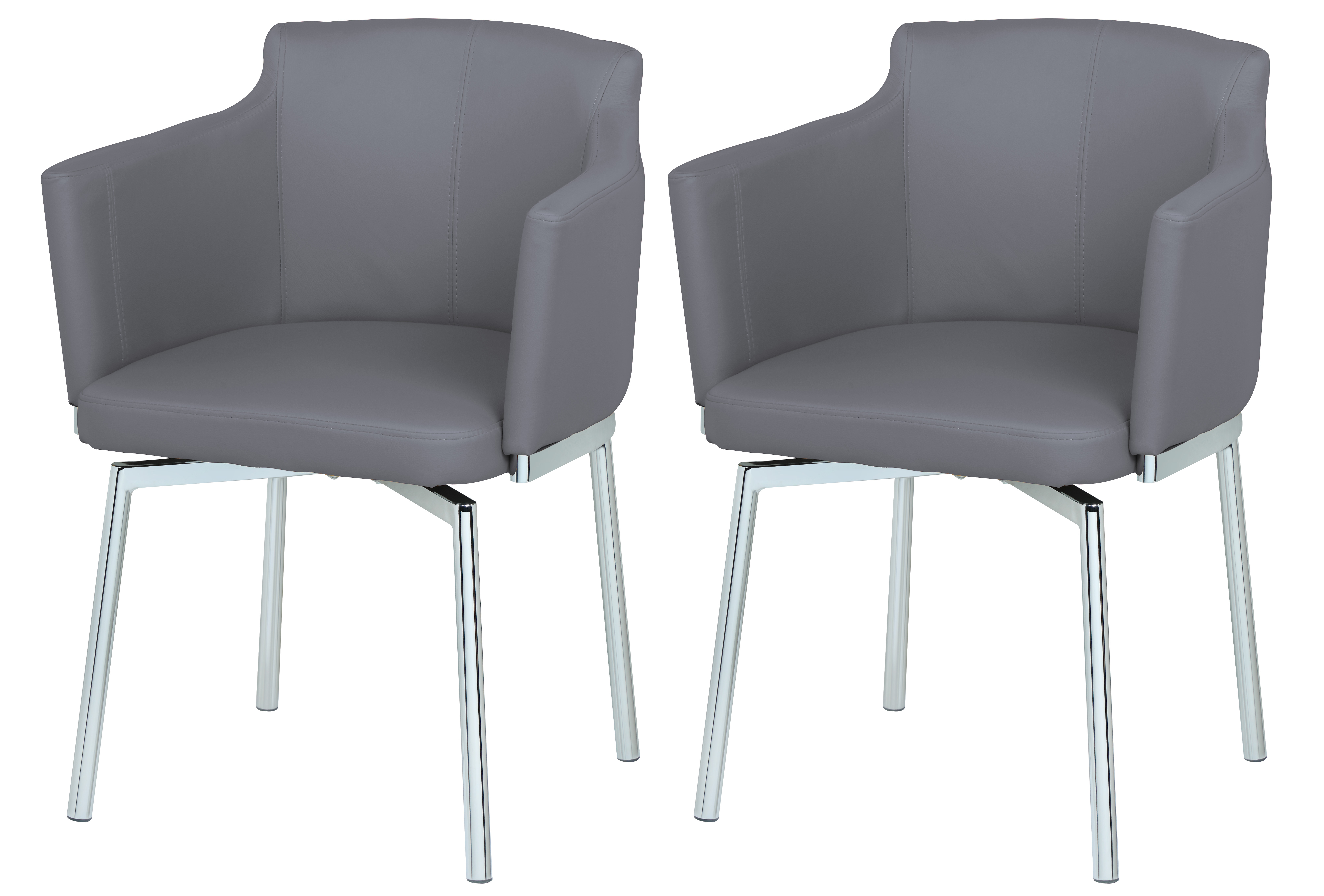 2 Chintaly Imports Dusty Grey Swivel Arm Chairs