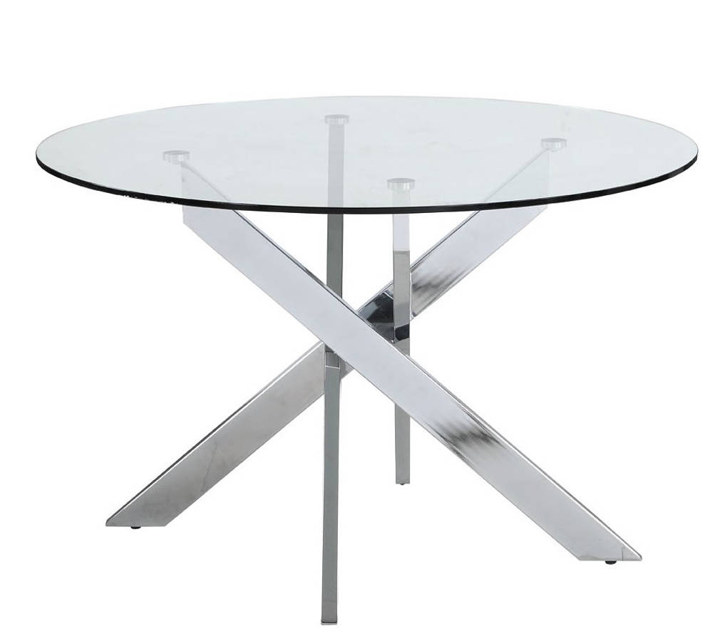 Chintaly Imports Dusty Chrome Dining Table