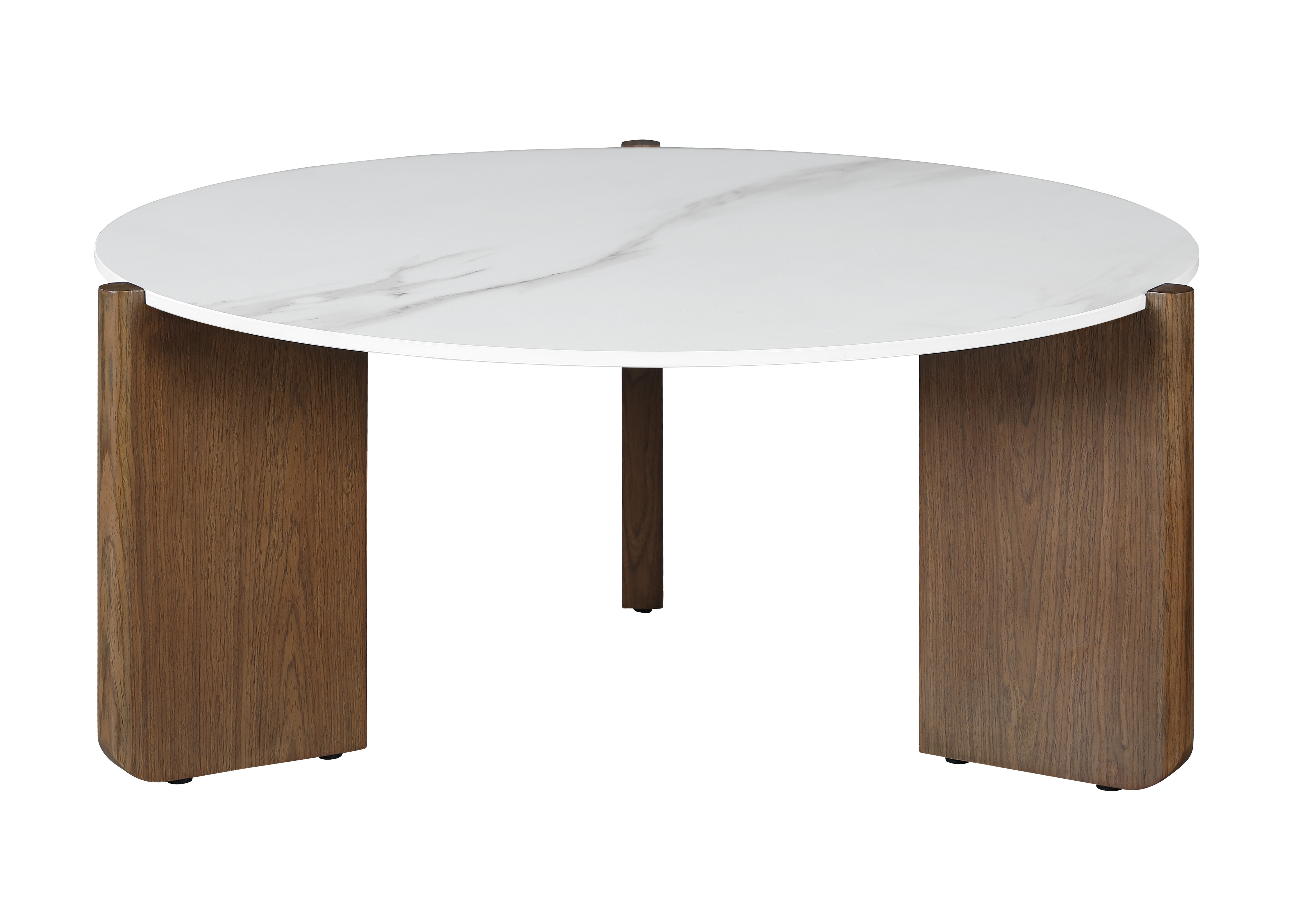 Chintaly Imports Elissa Matte White Walnut Cocktail Table