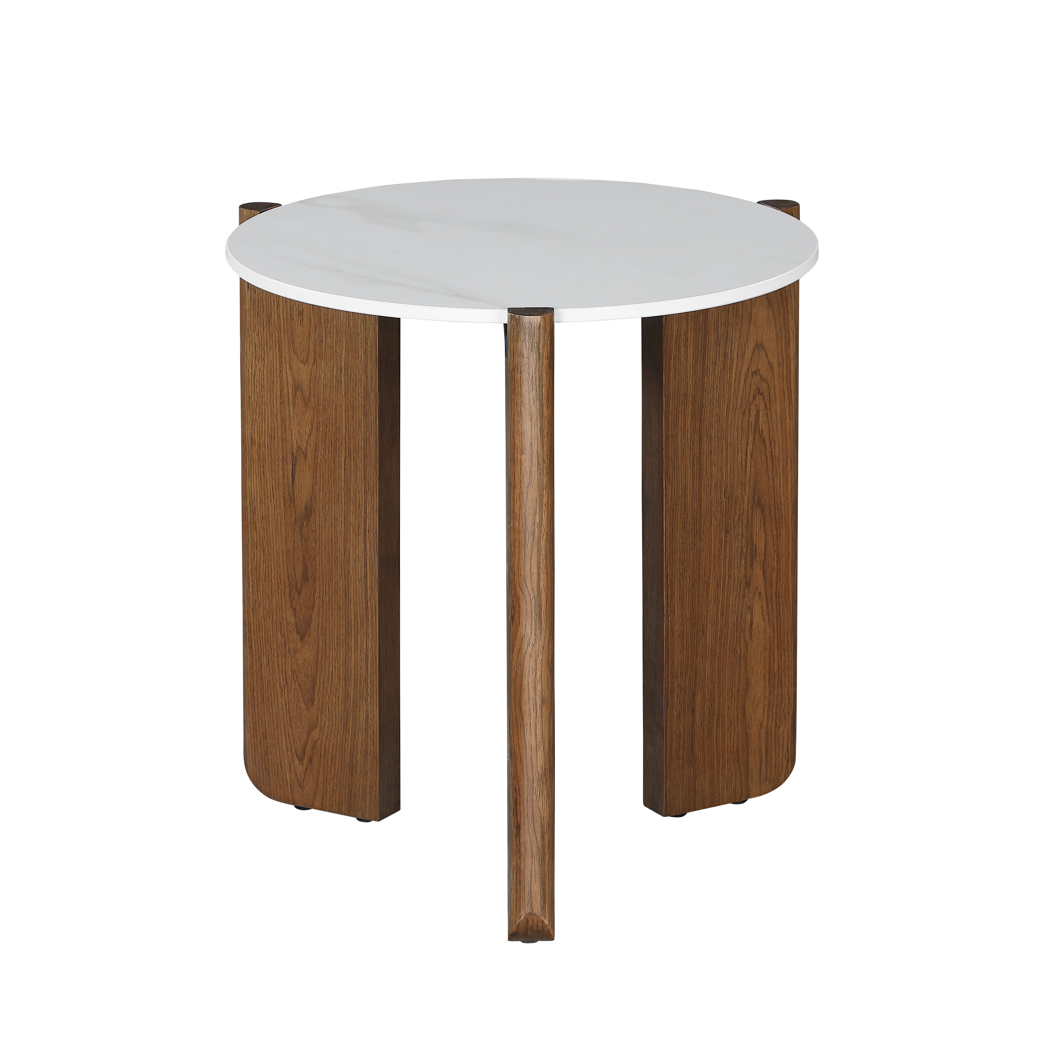 Chintaly Imports Elissa Matte White Walnut Lamp Table