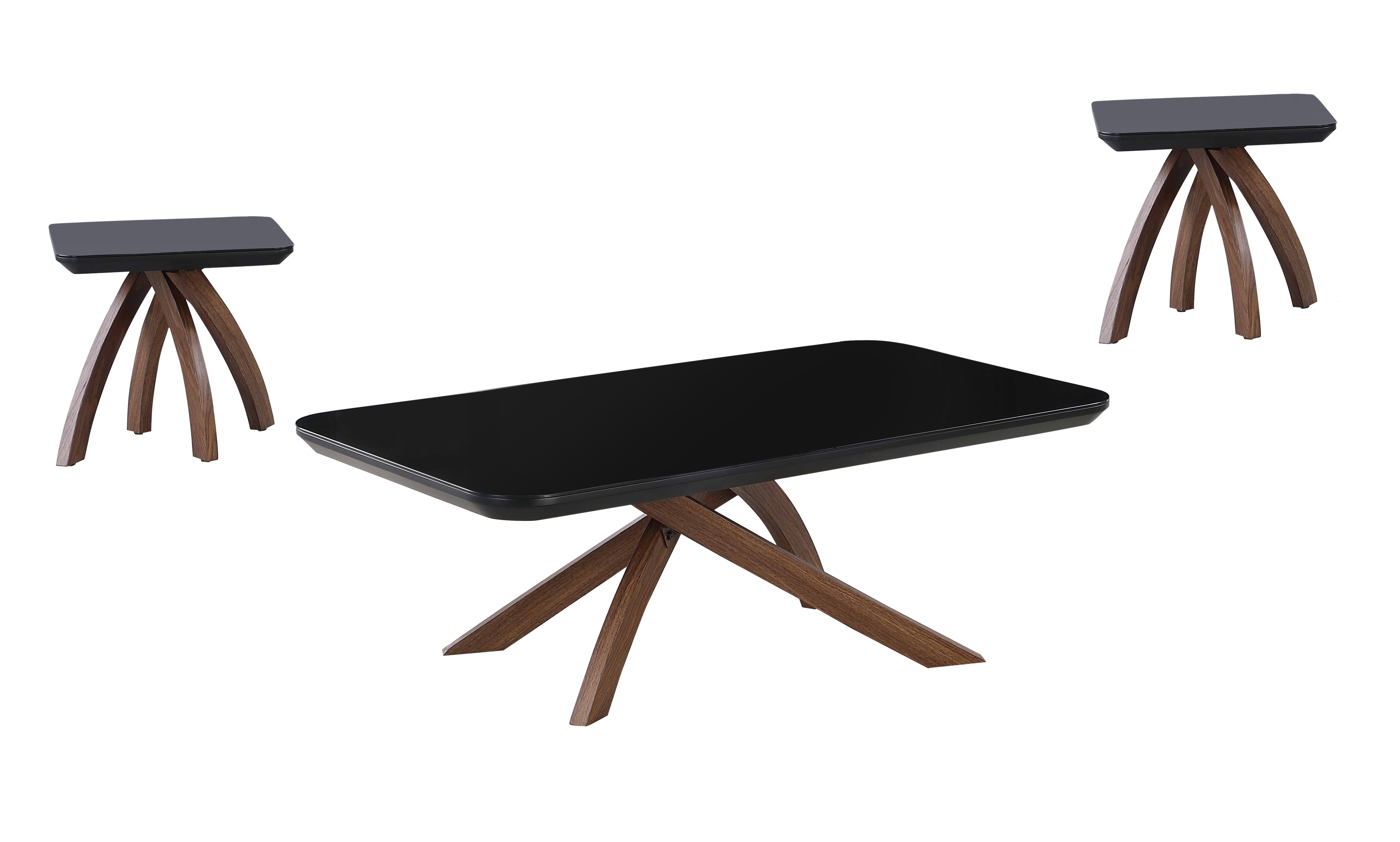 Chintaly Imports Emily Gloss Black 3pc Coffee Table Set