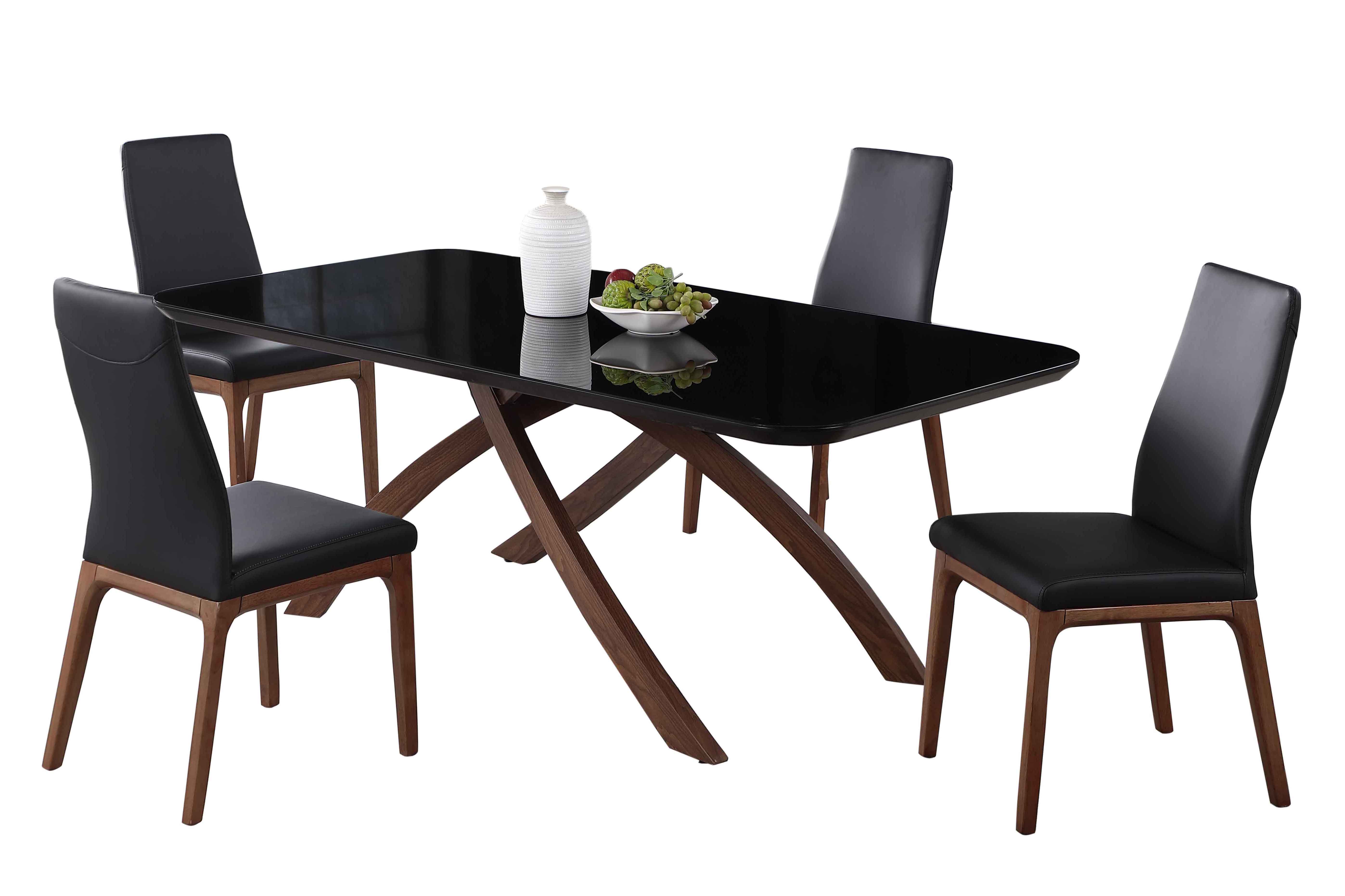 Chintaly Imports Emily Rosario Gloss Black 5pc Dining Room Set