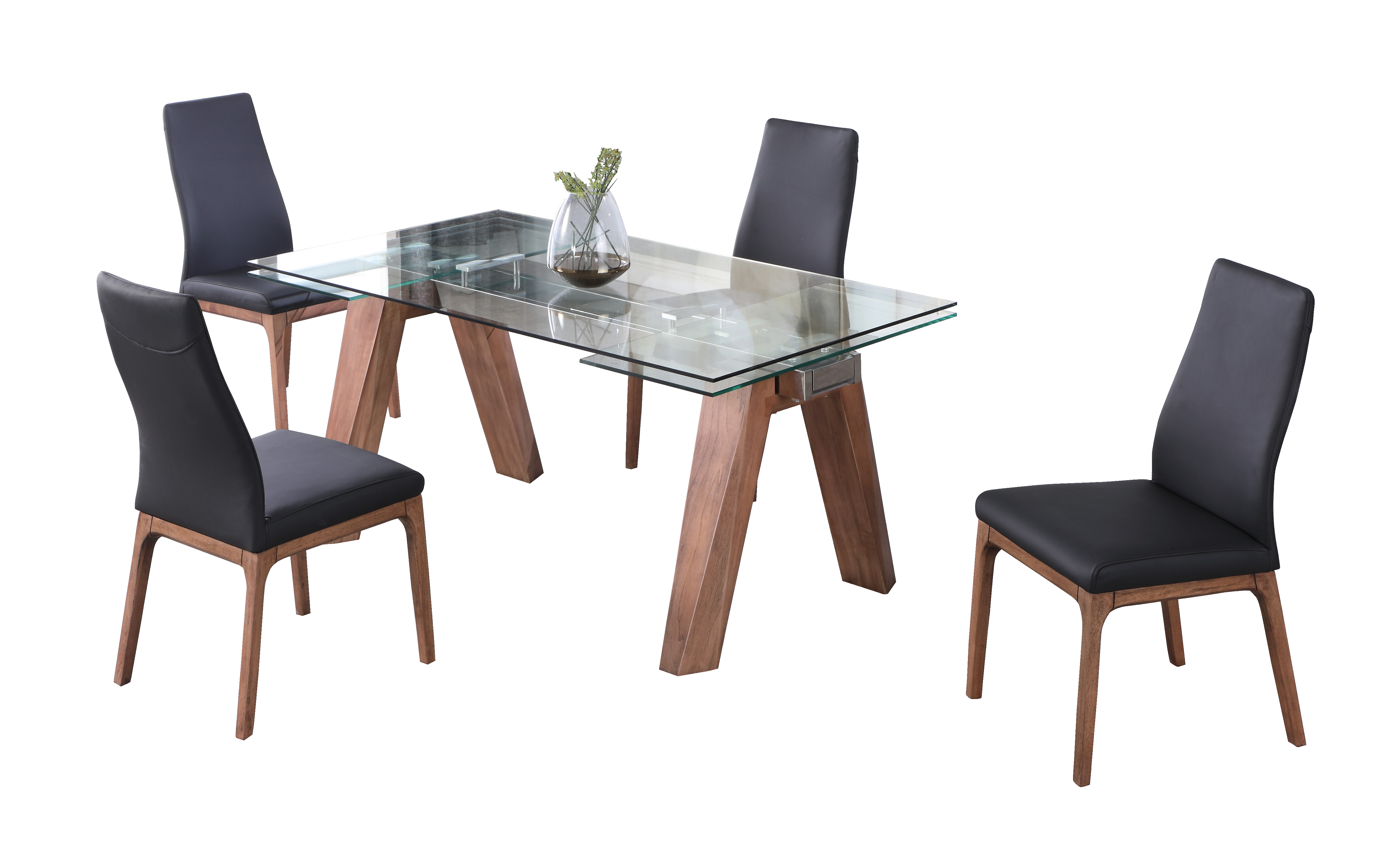 Chintaly Imports Esther Rosario Black Walnut 5pc Dining Room Set