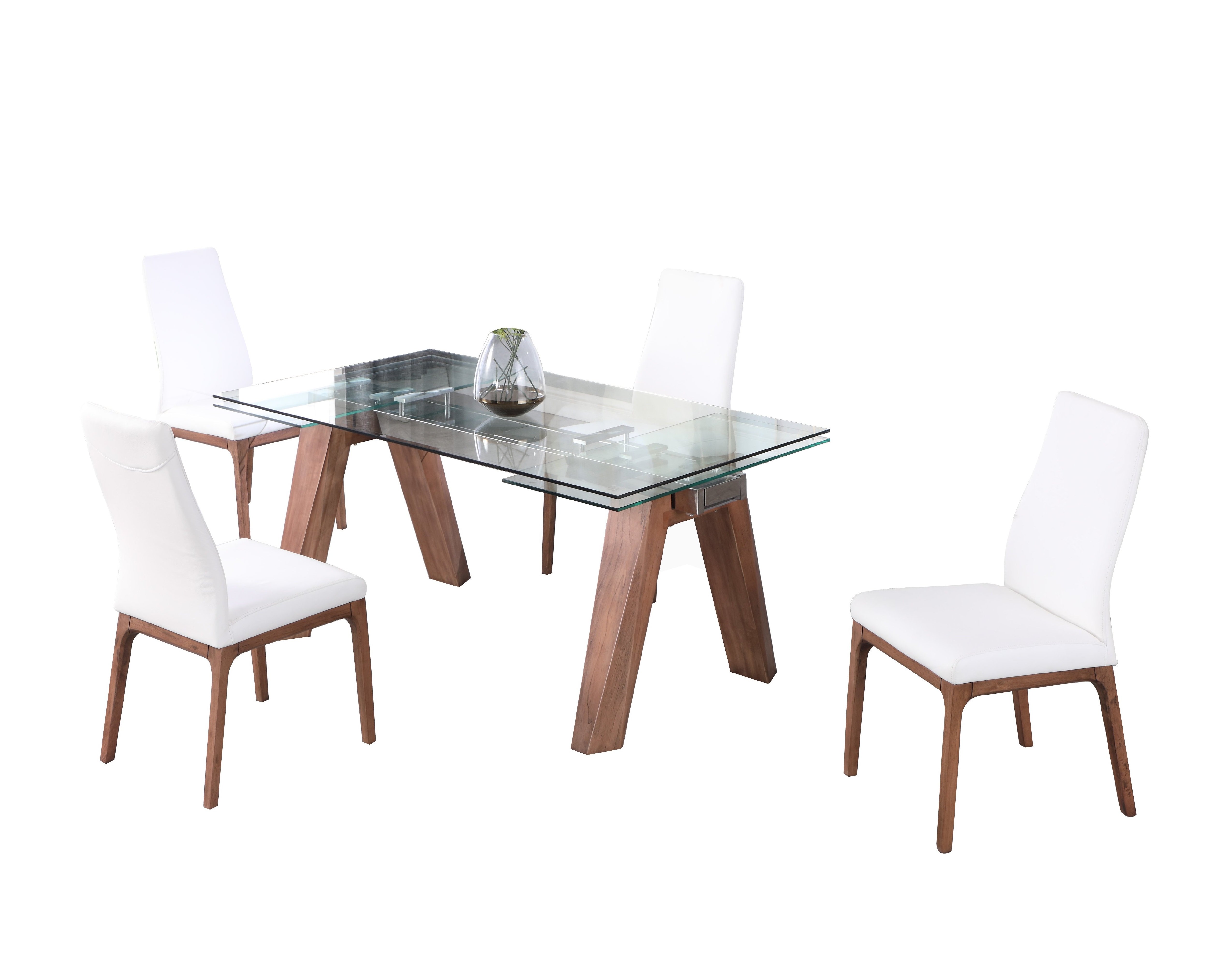Chintaly Imports Esther Rosario White Walnut 5pc Dining Room Set