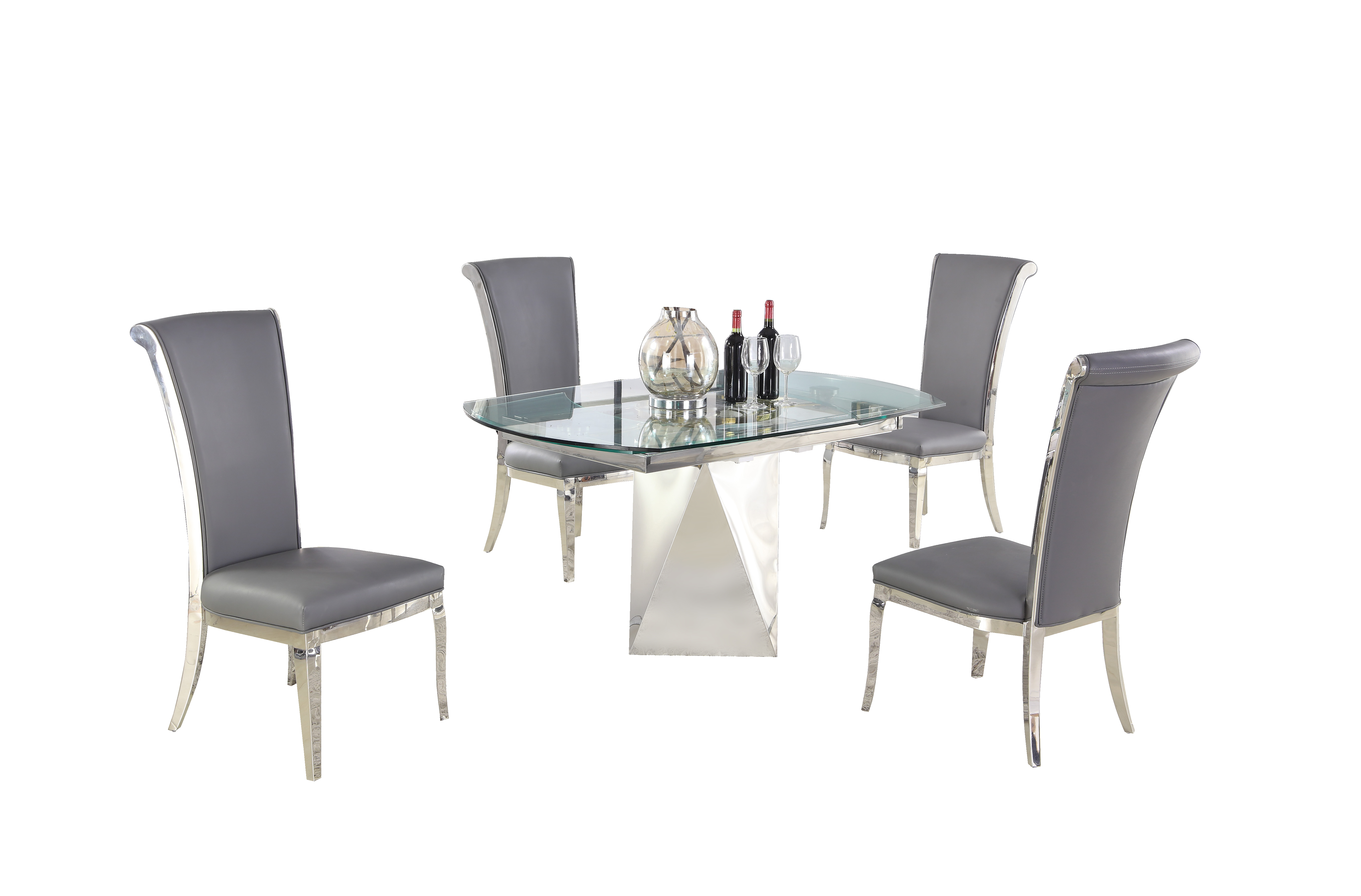 Chintaly Imports Gloria Joy Grey 5pc Dining Room Set