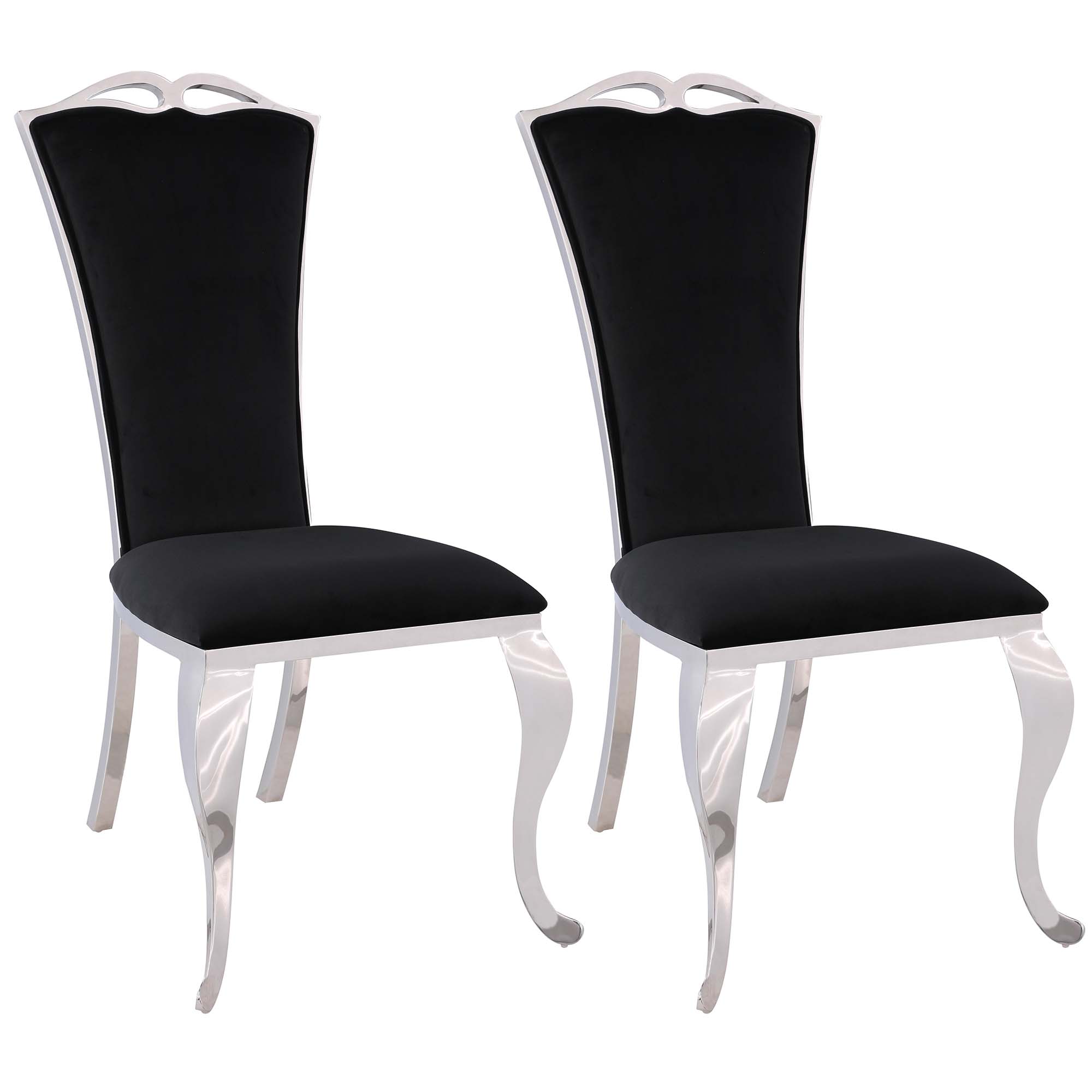 Modern Tall-Back Side Chair w/ Cabriole Legs - 2 per box