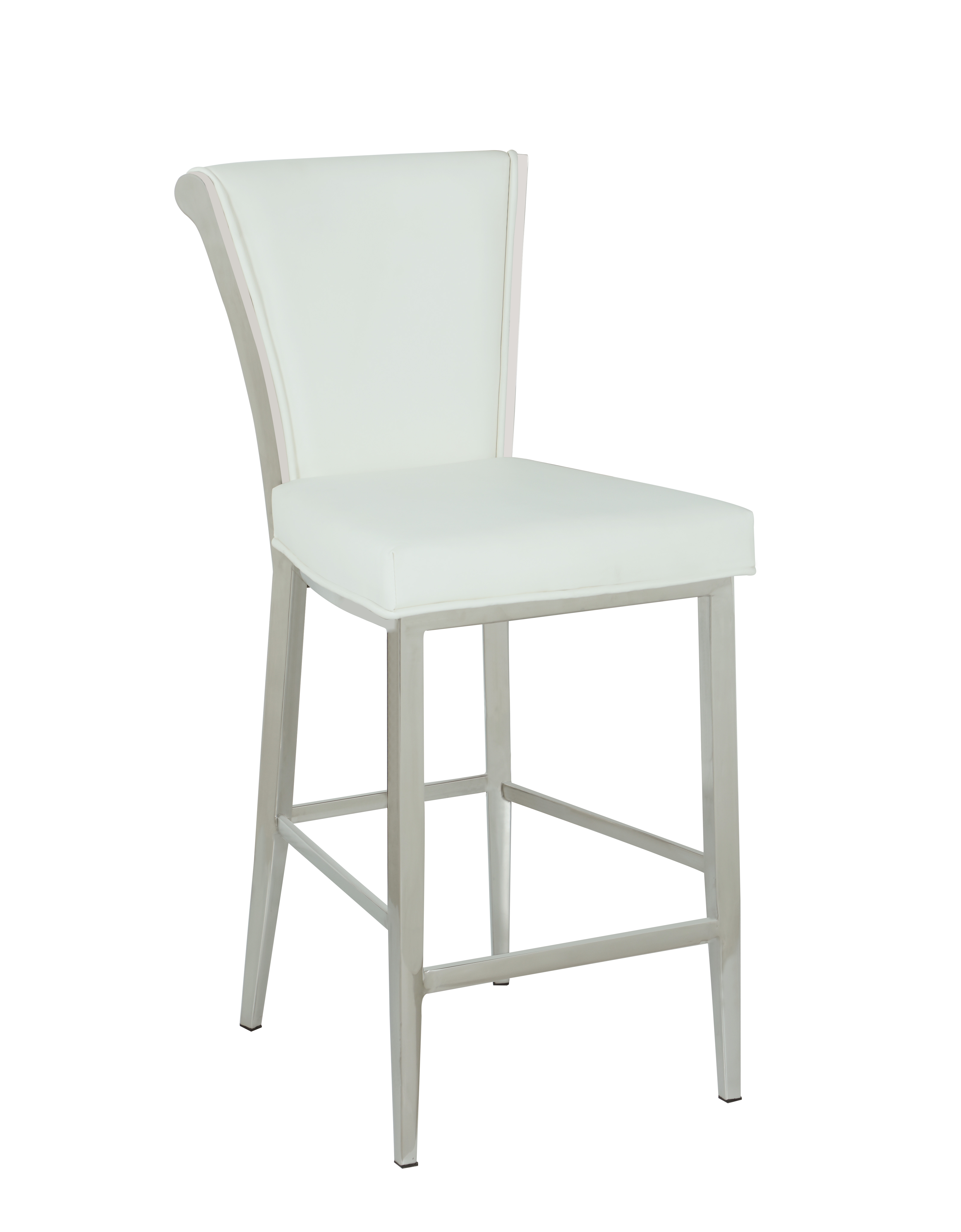 Chintaly Imports Joy White Flare Back Bar Stool