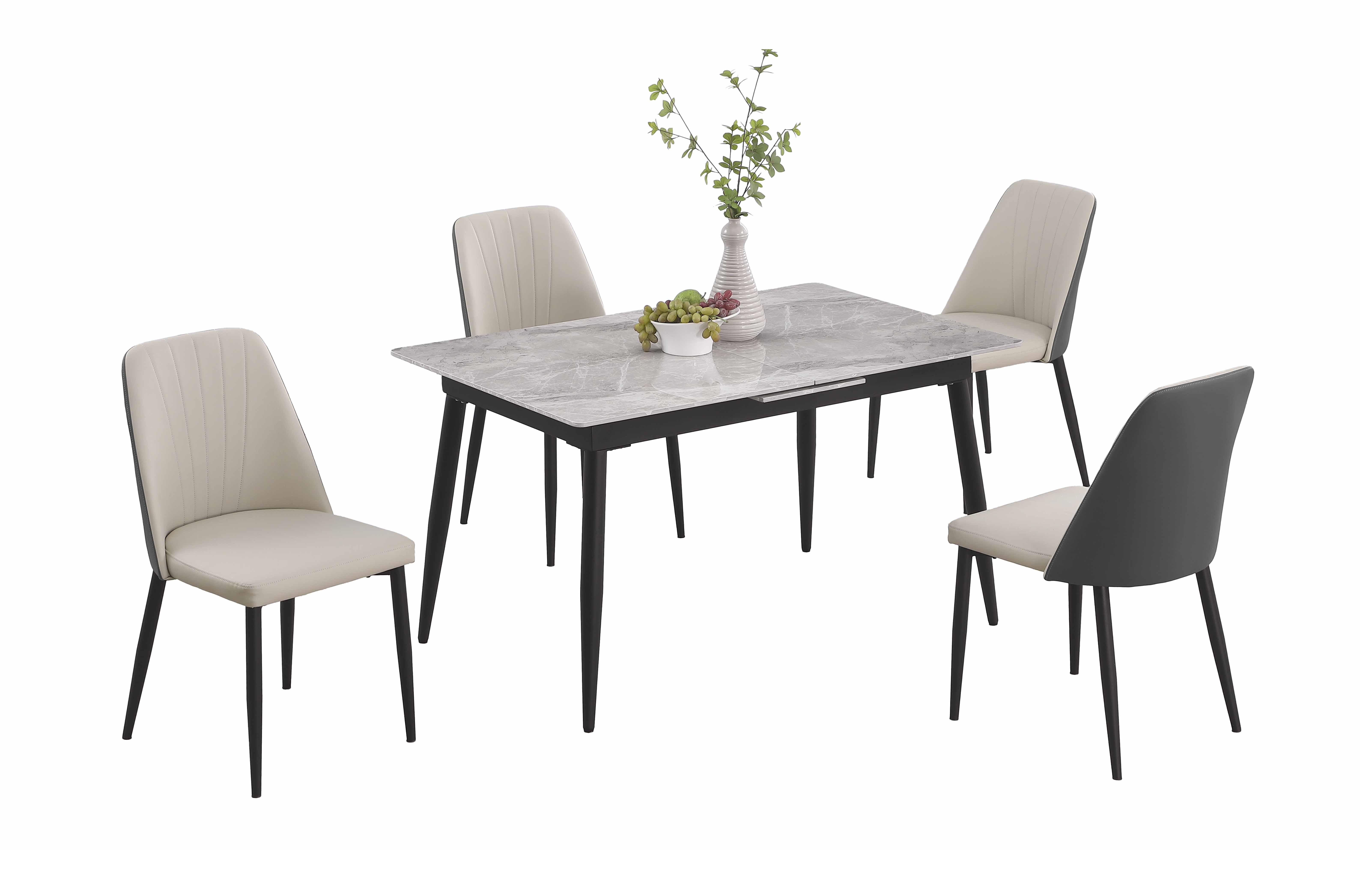 Chintaly Imports Judith Gloss Grey 5pc Dining Room Set