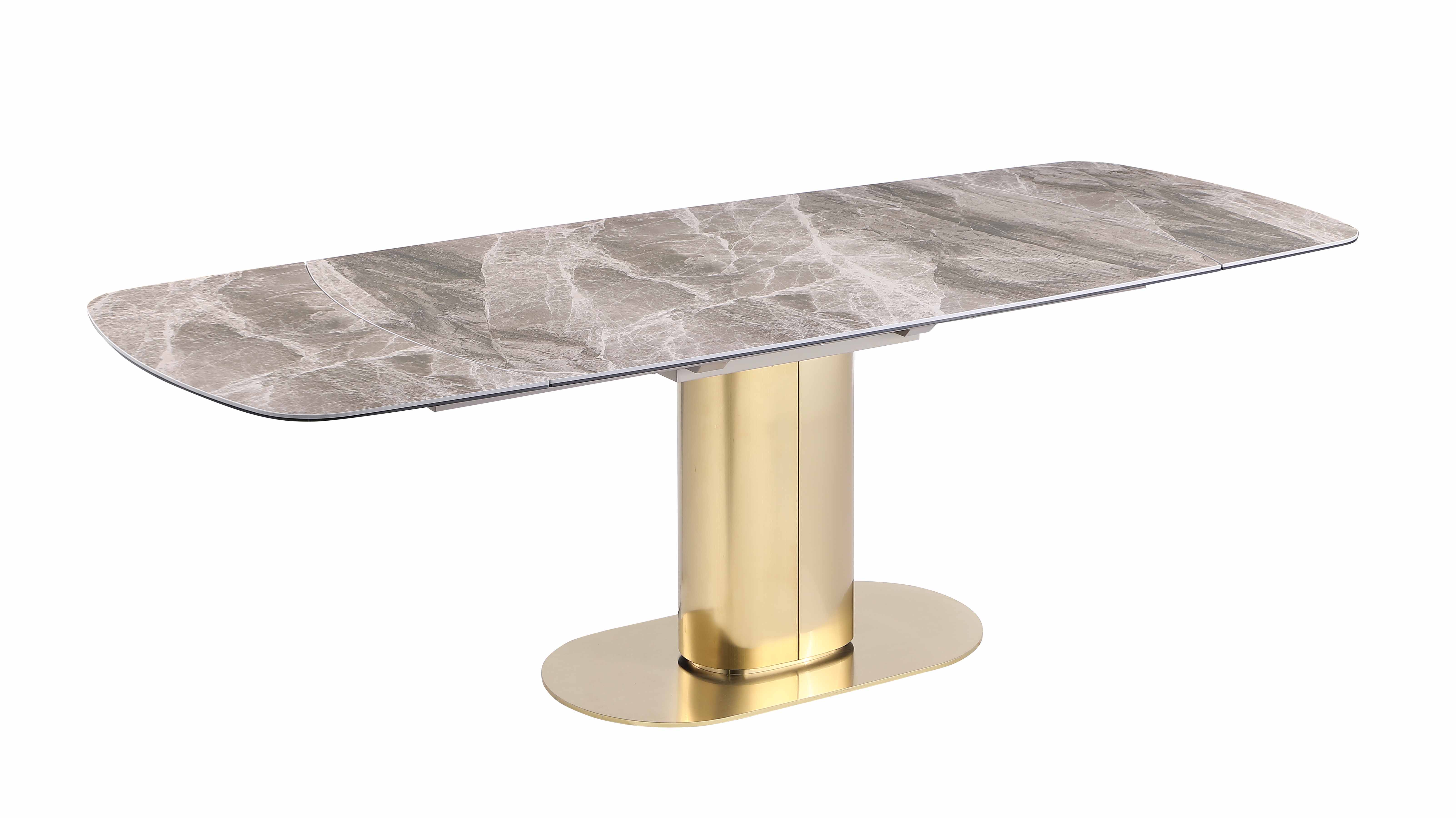 Chintaly Imports Karla Gloss Grey Extendable Dining Table