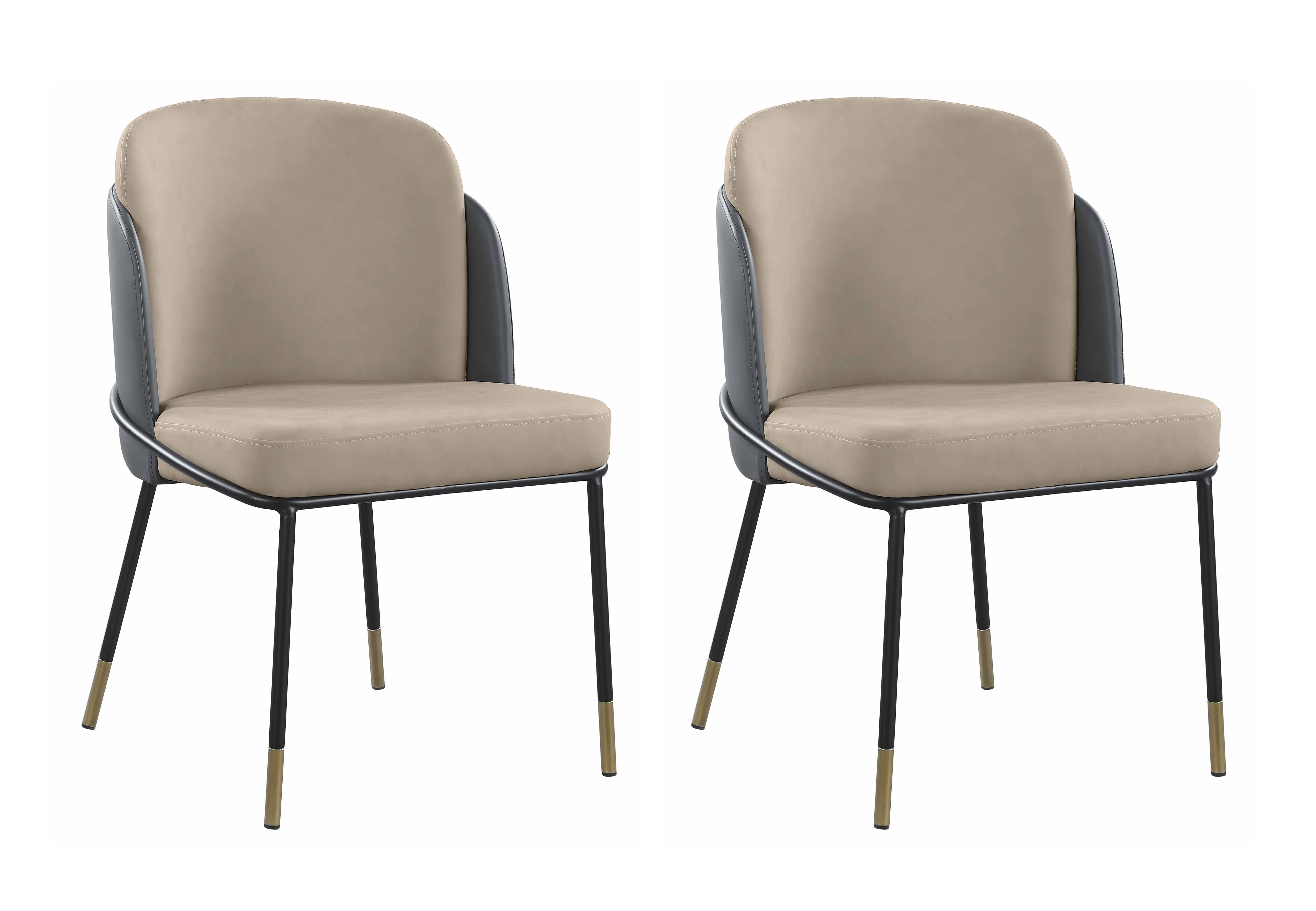 2 Chintaly Imports Katherine Grey Matte Black Dining Side Chairs