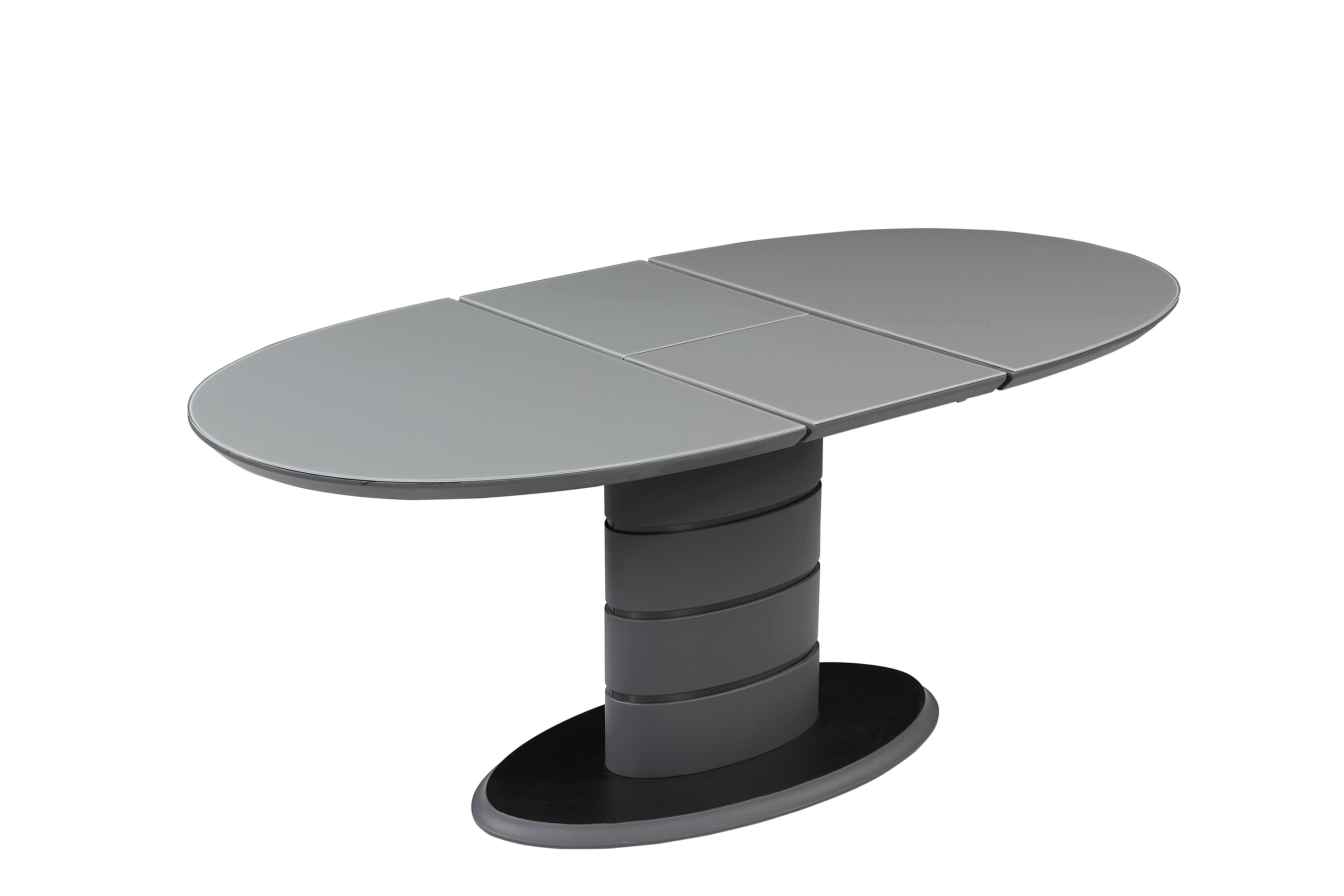 Chintaly Imports Kendra Gloss Grey Extendable Dining Table