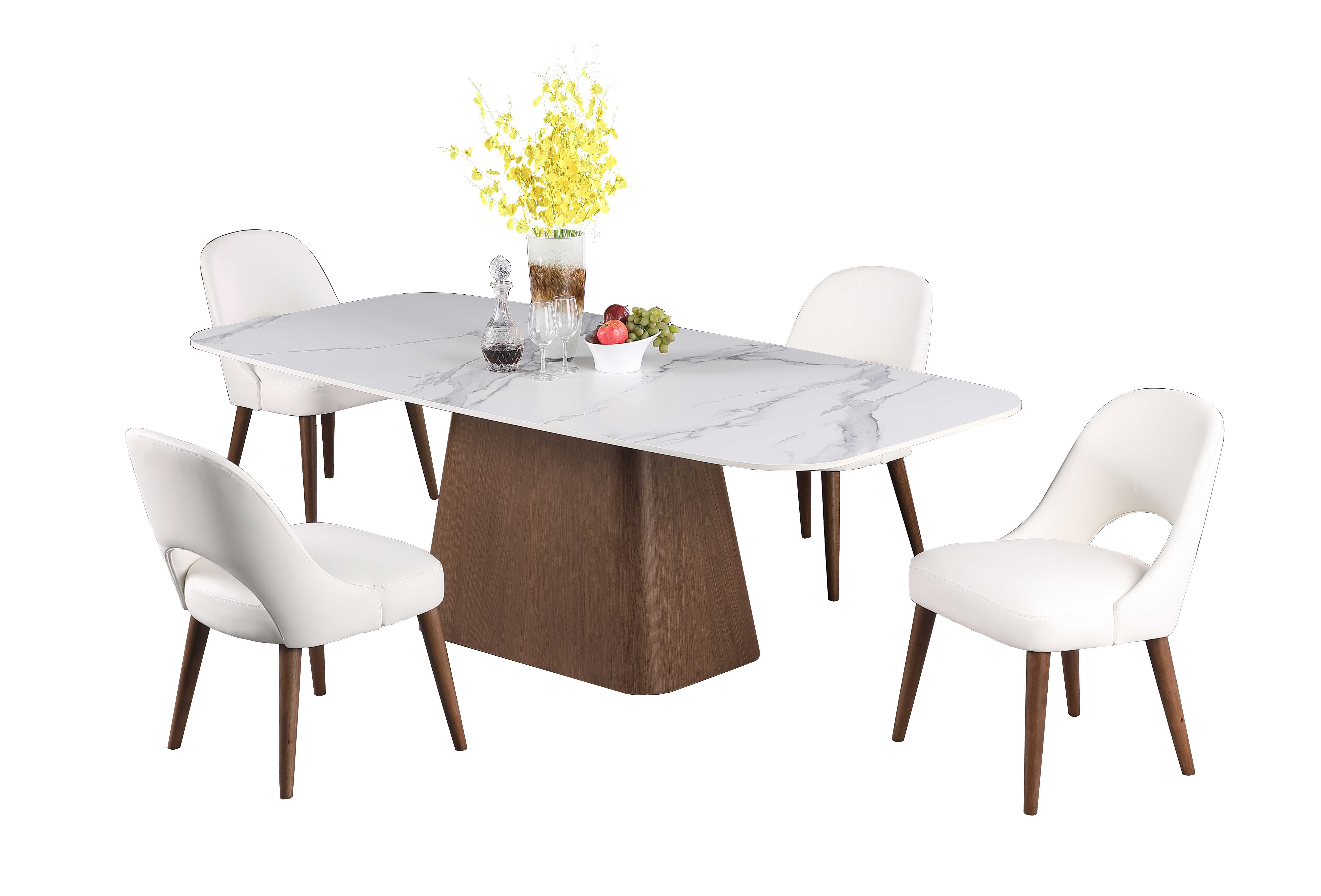 Chintaly Imports Kenza Matte White 5pc Dining Room Set