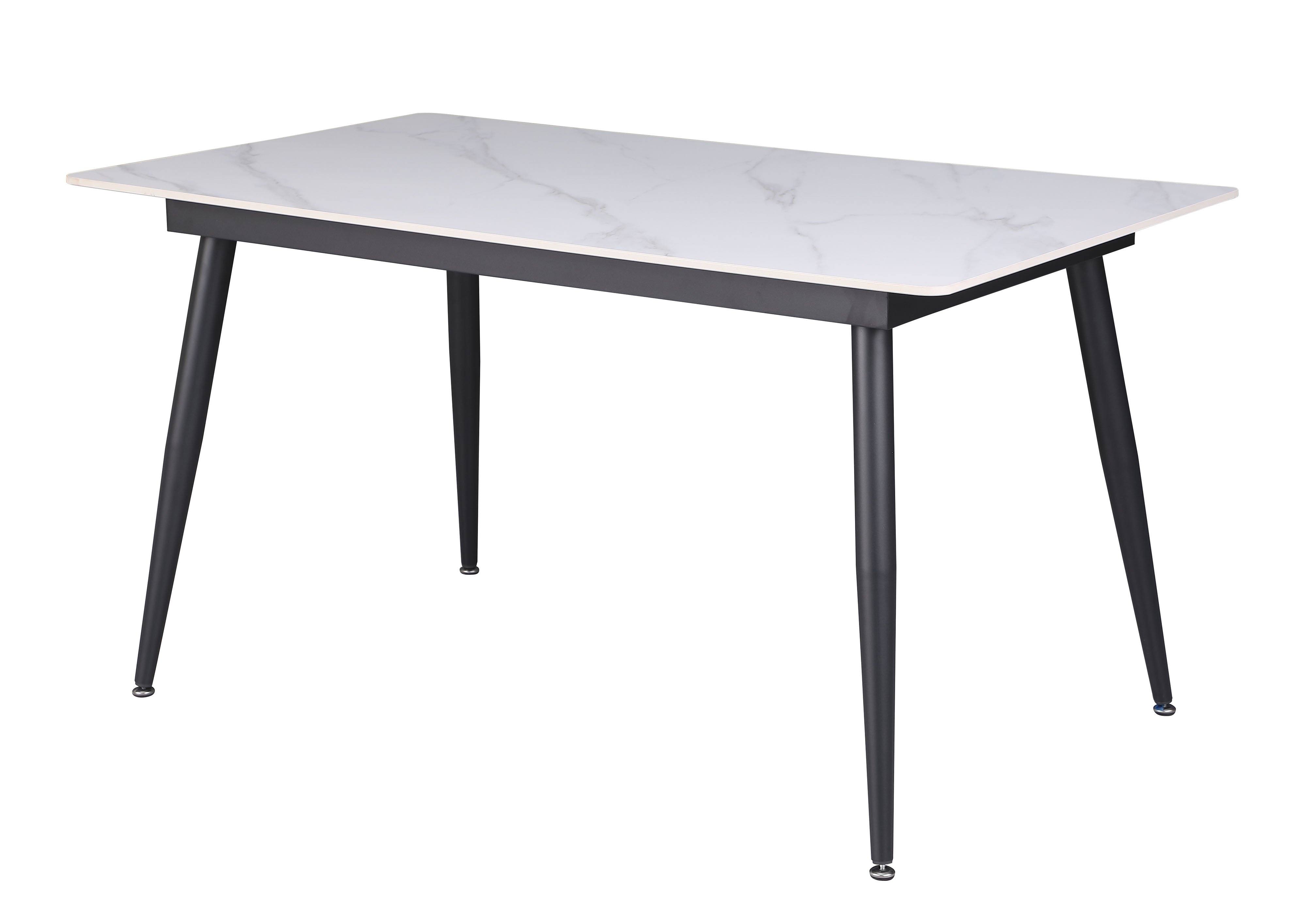 Chintaly Imports Kingsley Matte White Black Dining Table
