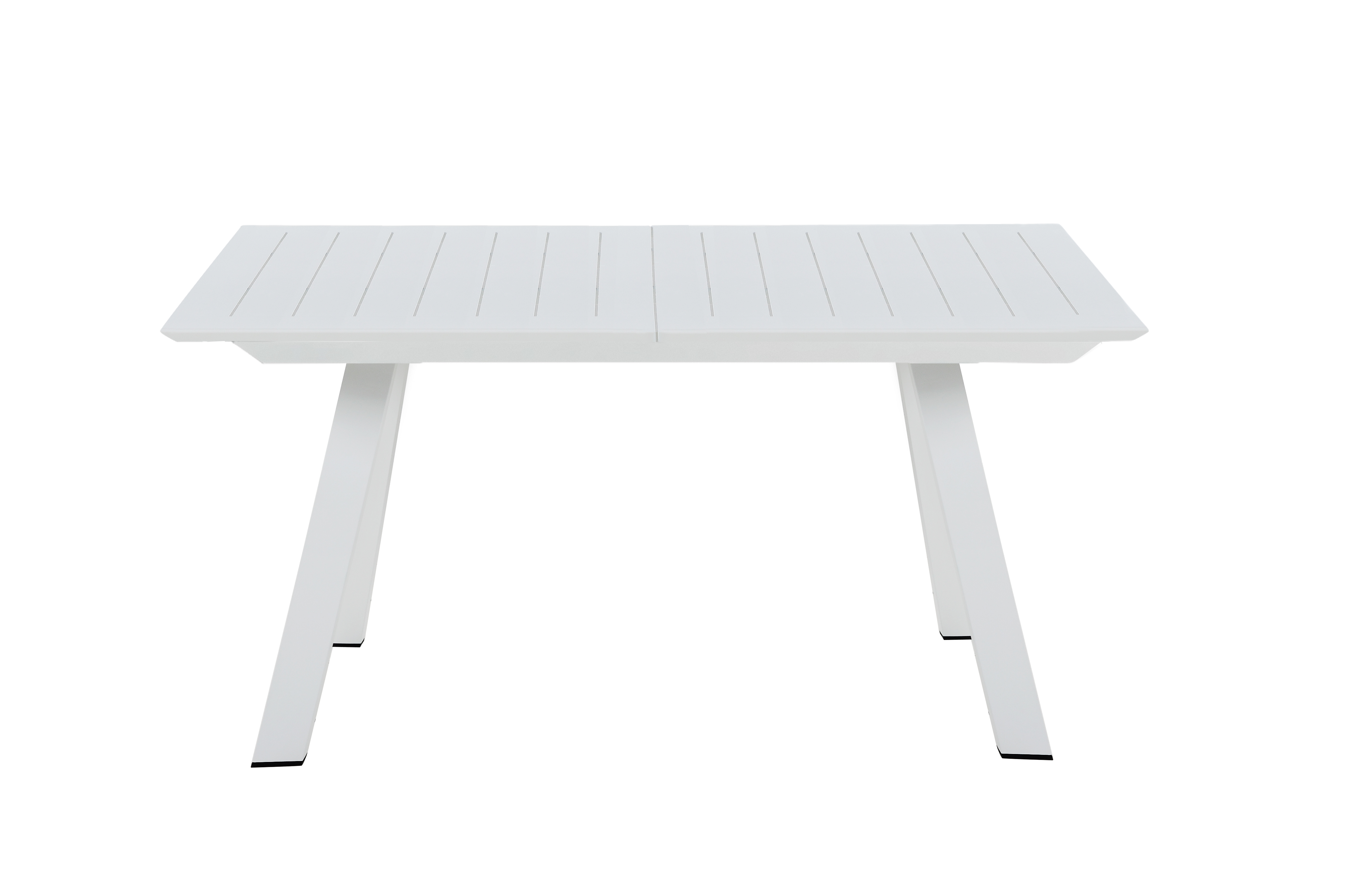 Chintaly Imports Malibu Matte White Outdoor Butterfly Extension Table