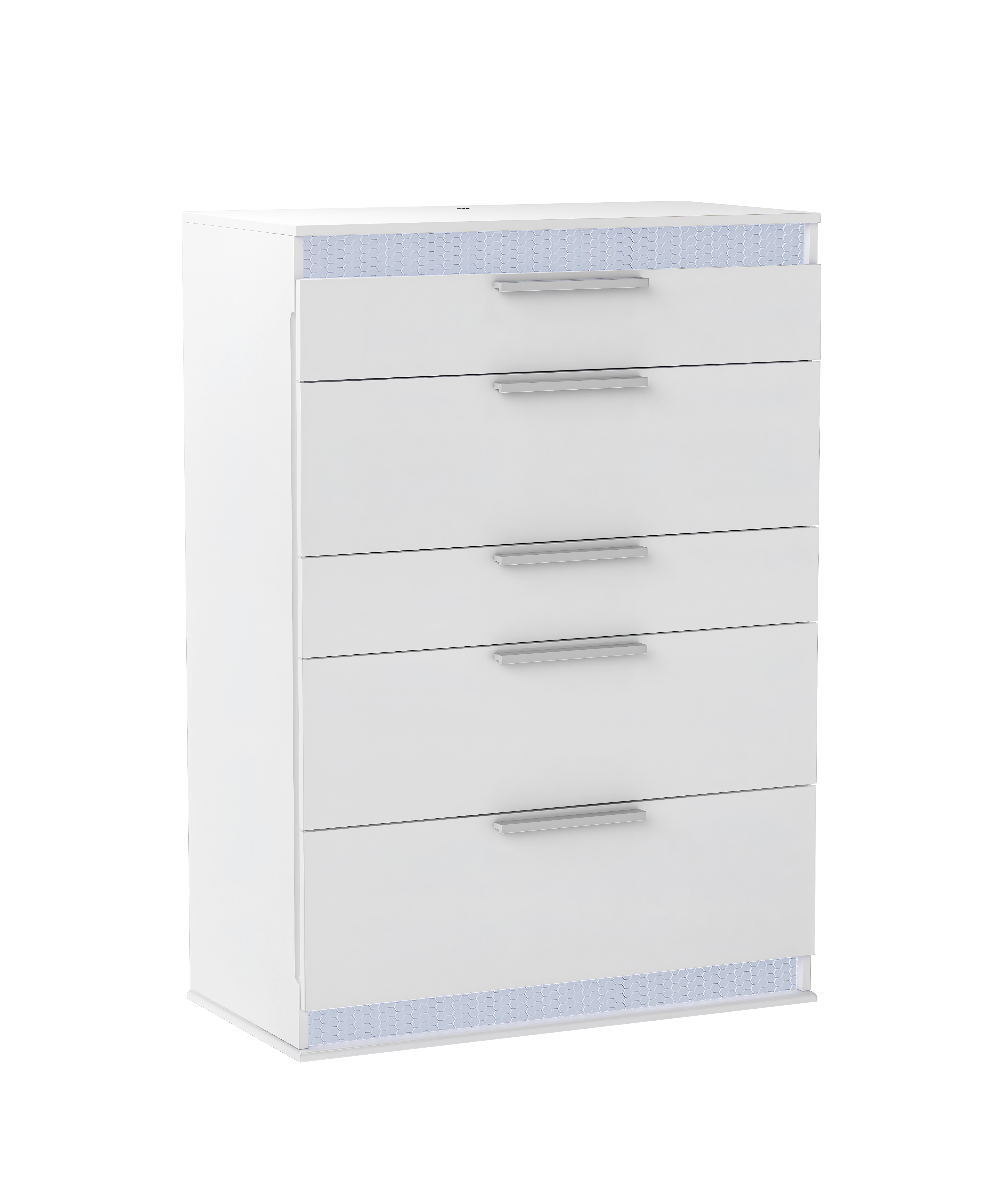 Chintaly Imports Moscow Gloss White 5 Drawer Chest