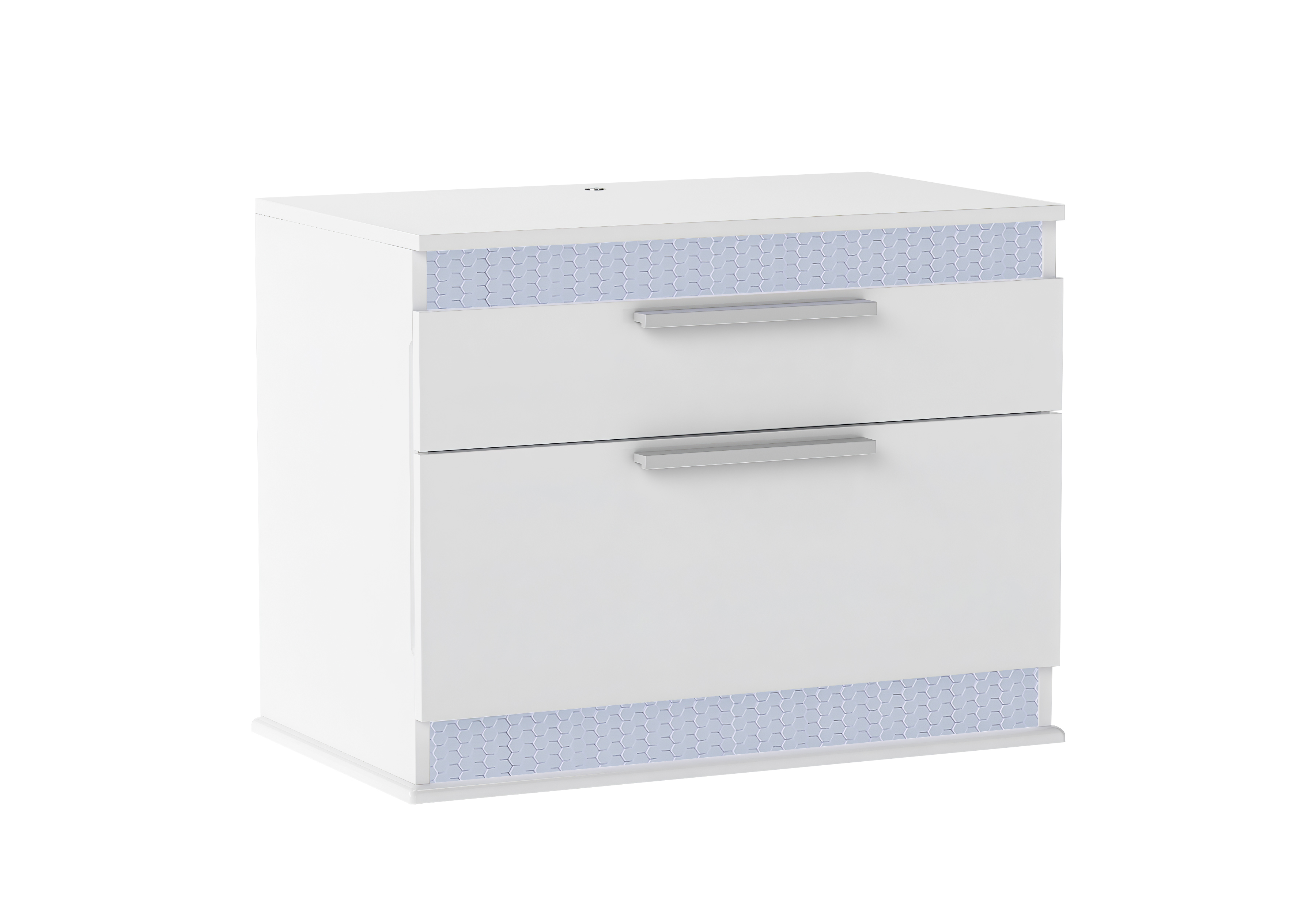 Chintaly Imports Moscow Gloss White 2 Drawer Night Stand