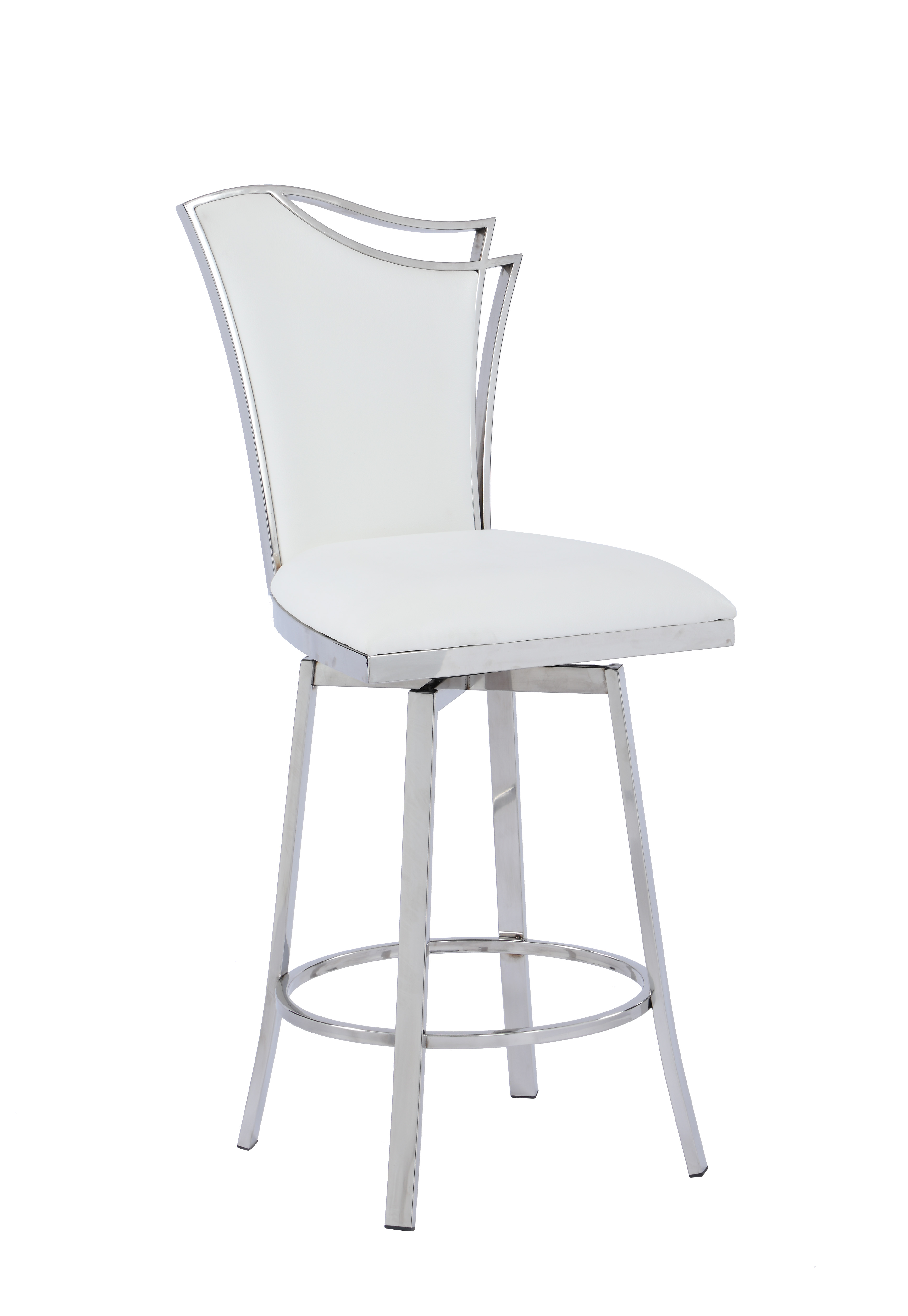 Chintaly Imports Nadia White Swivel Counter Stool