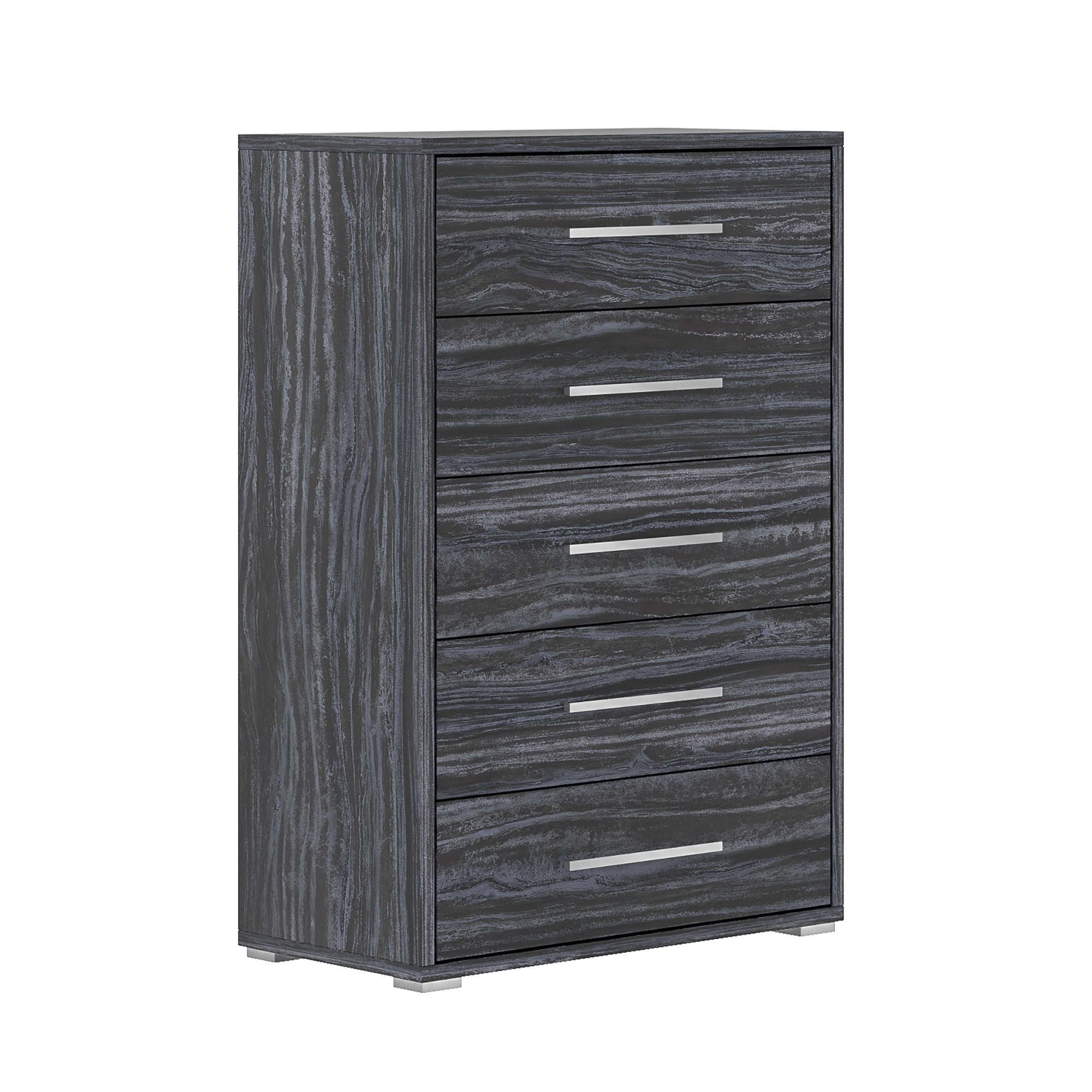 Chintaly Imports Naples Gloss Grey 5 Drawer Chest